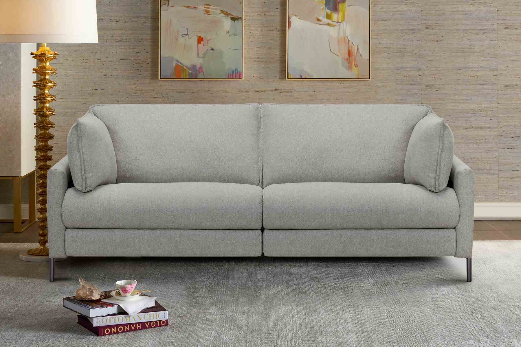 Juliett 80" Modern Gray Fabric Sofa with Power Footrest - Image 8