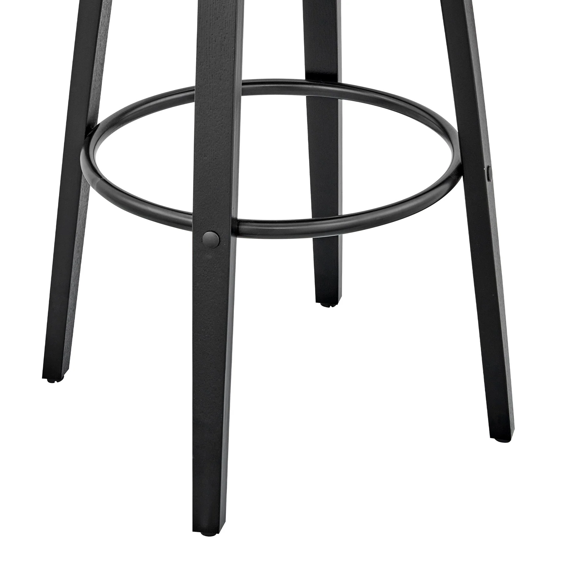 Julius 26" Gray Faux Leather and Black Wood Bar Stool - Image 8