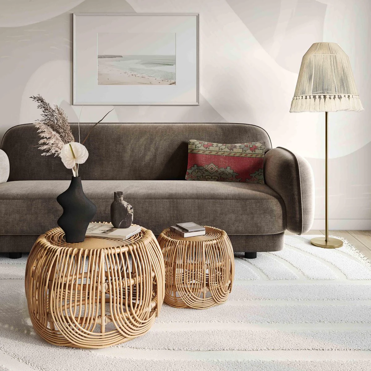 June White Tall Floor Lamp - Image 2