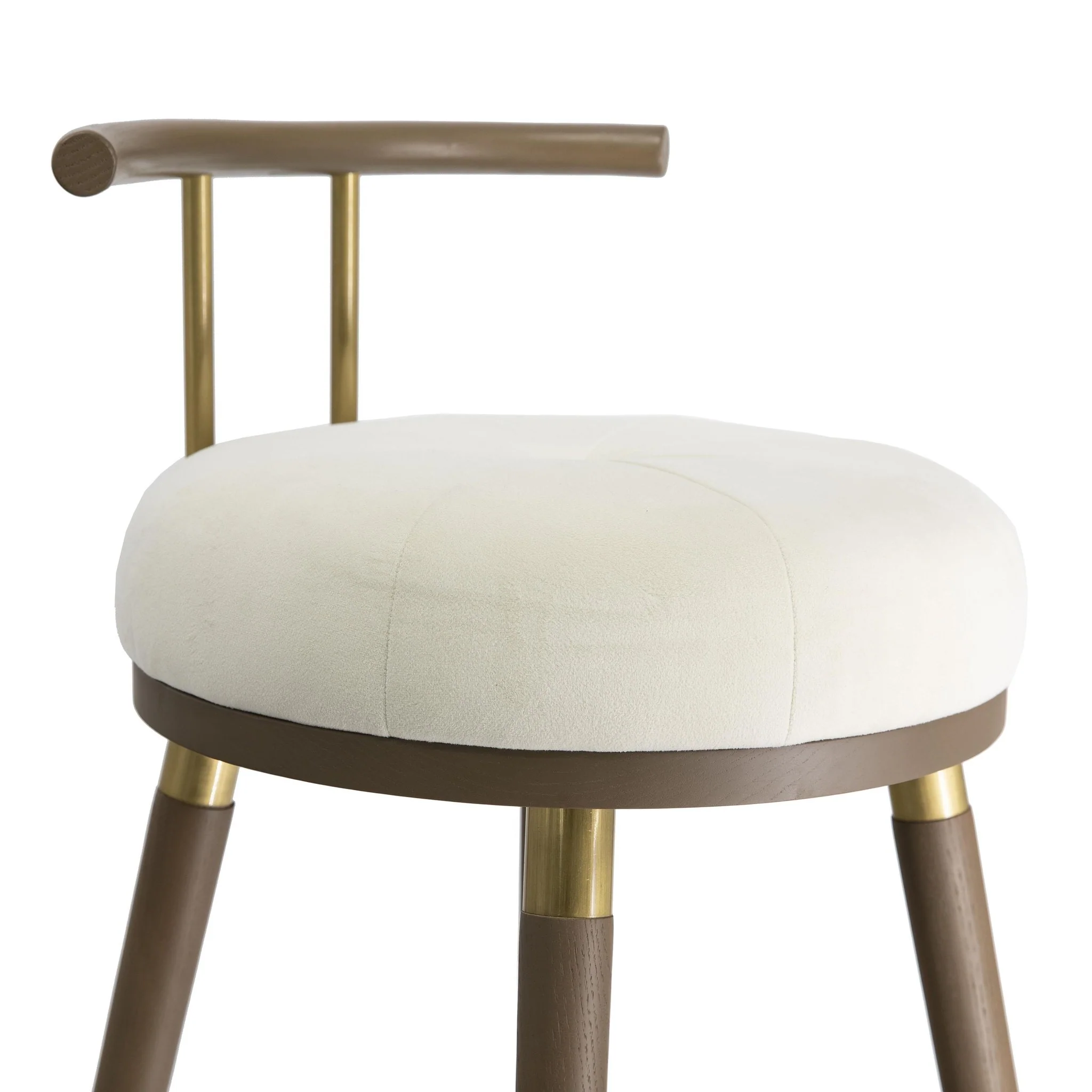 Juniper Cream Velvet Barstool - Image 4