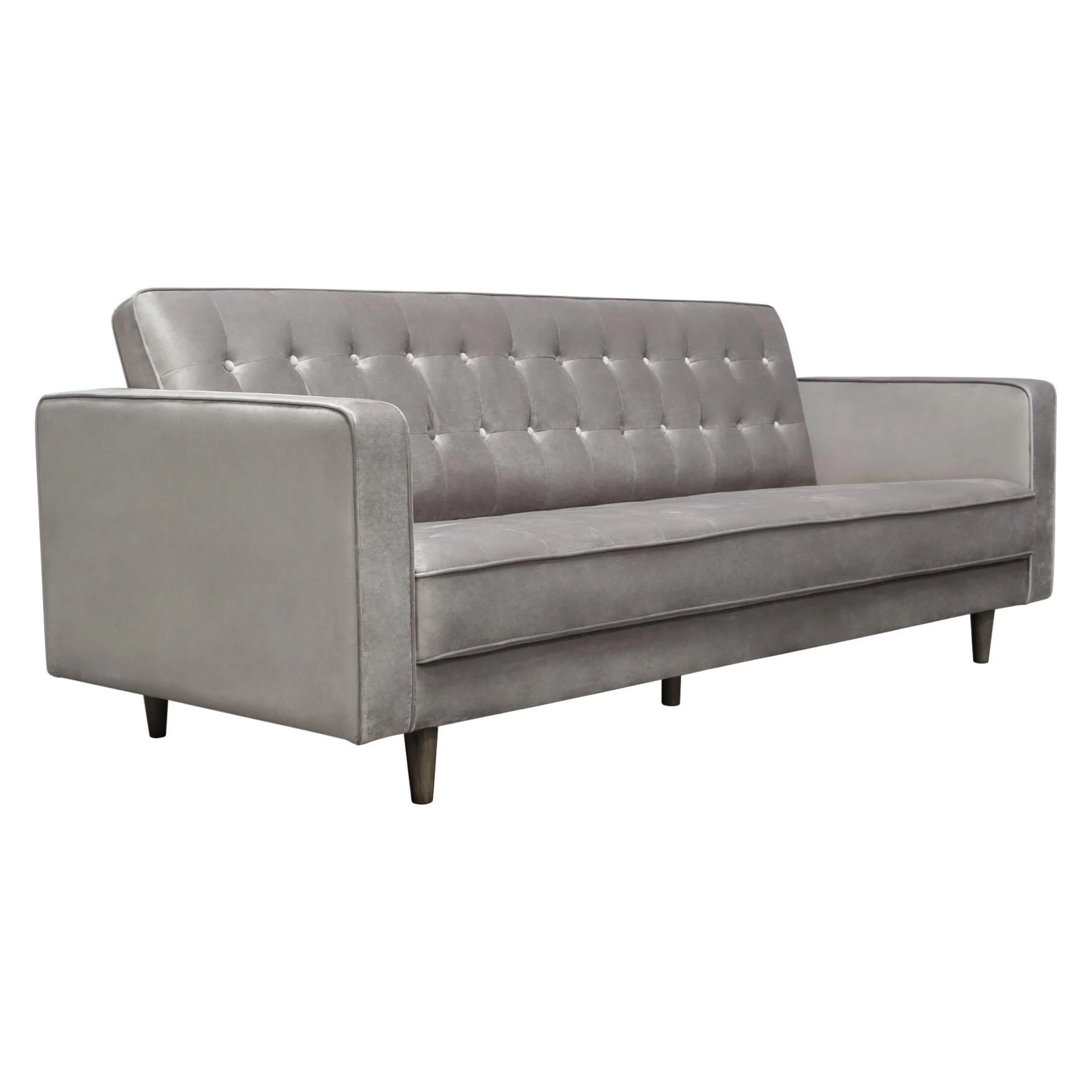 Juniper Tufted Sofa in Champagne Grey Velvet with (2) Bolster Pillows by Diamond Sofa - Image 4