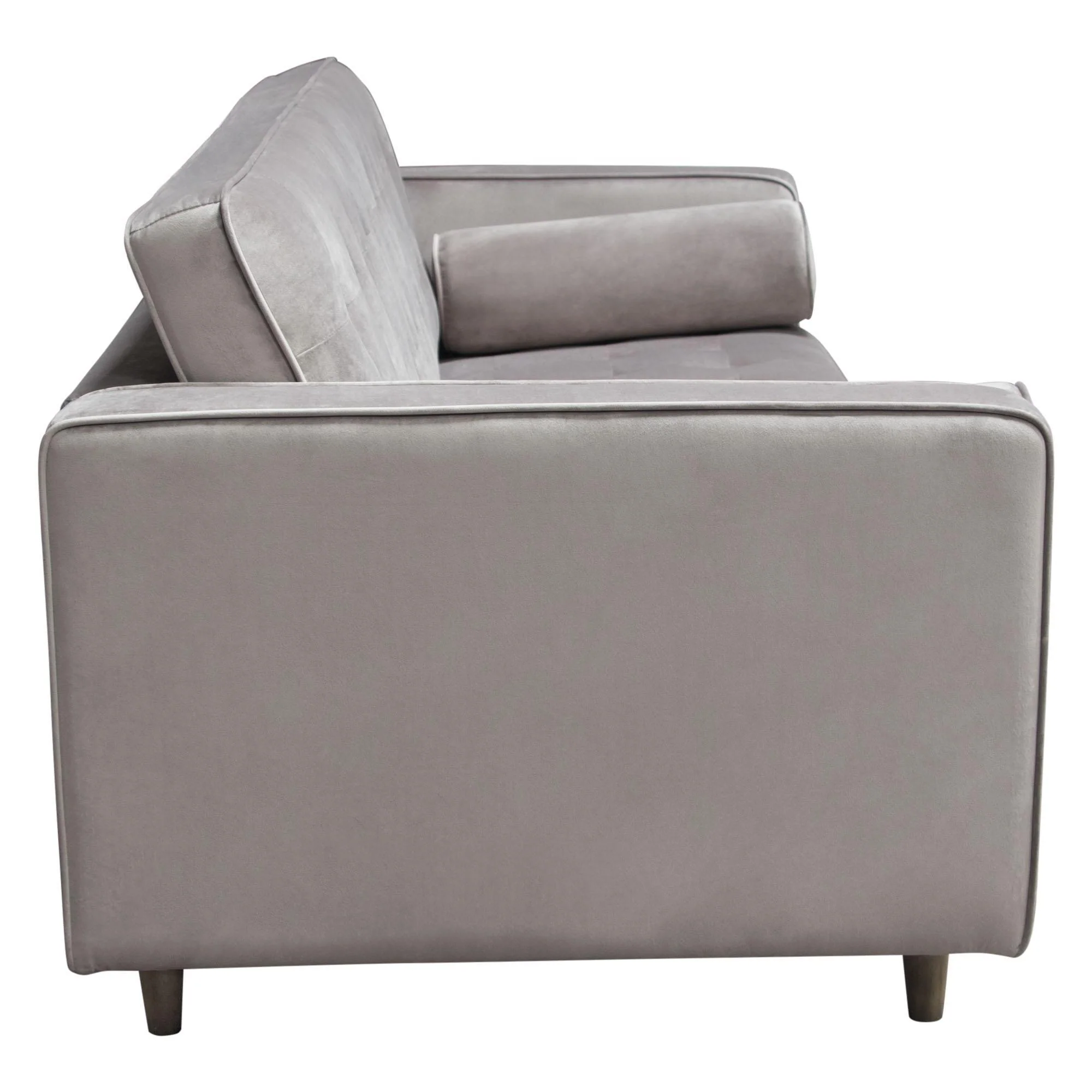 Juniper Tufted Sofa in Champagne Grey Velvet with (2) Bolster Pillows by Diamond Sofa - Image 5