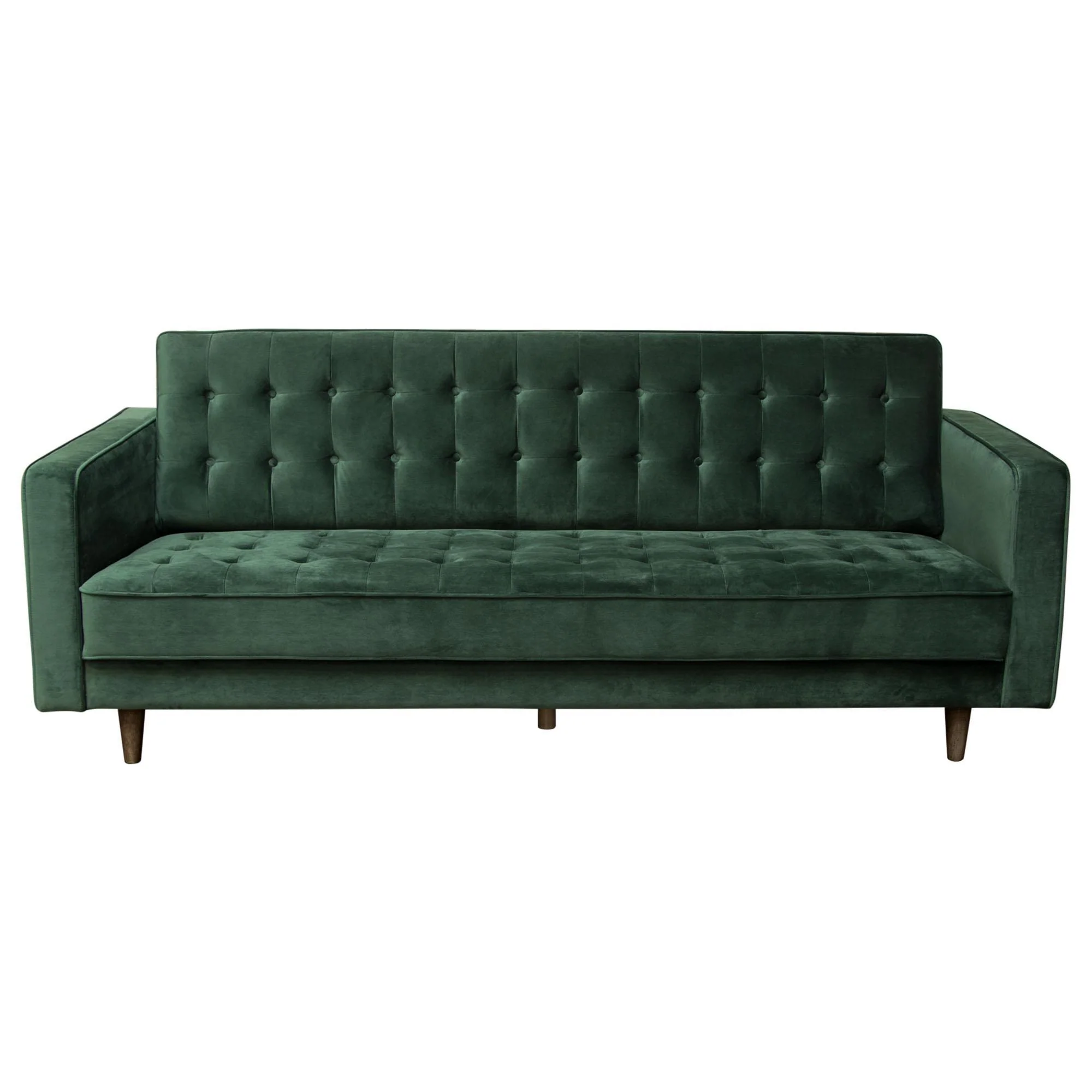 Juniper Tufted Sofa in Hunter Green Velvet with (2) Bolster Pillows by Diamond Sofa - Image 2