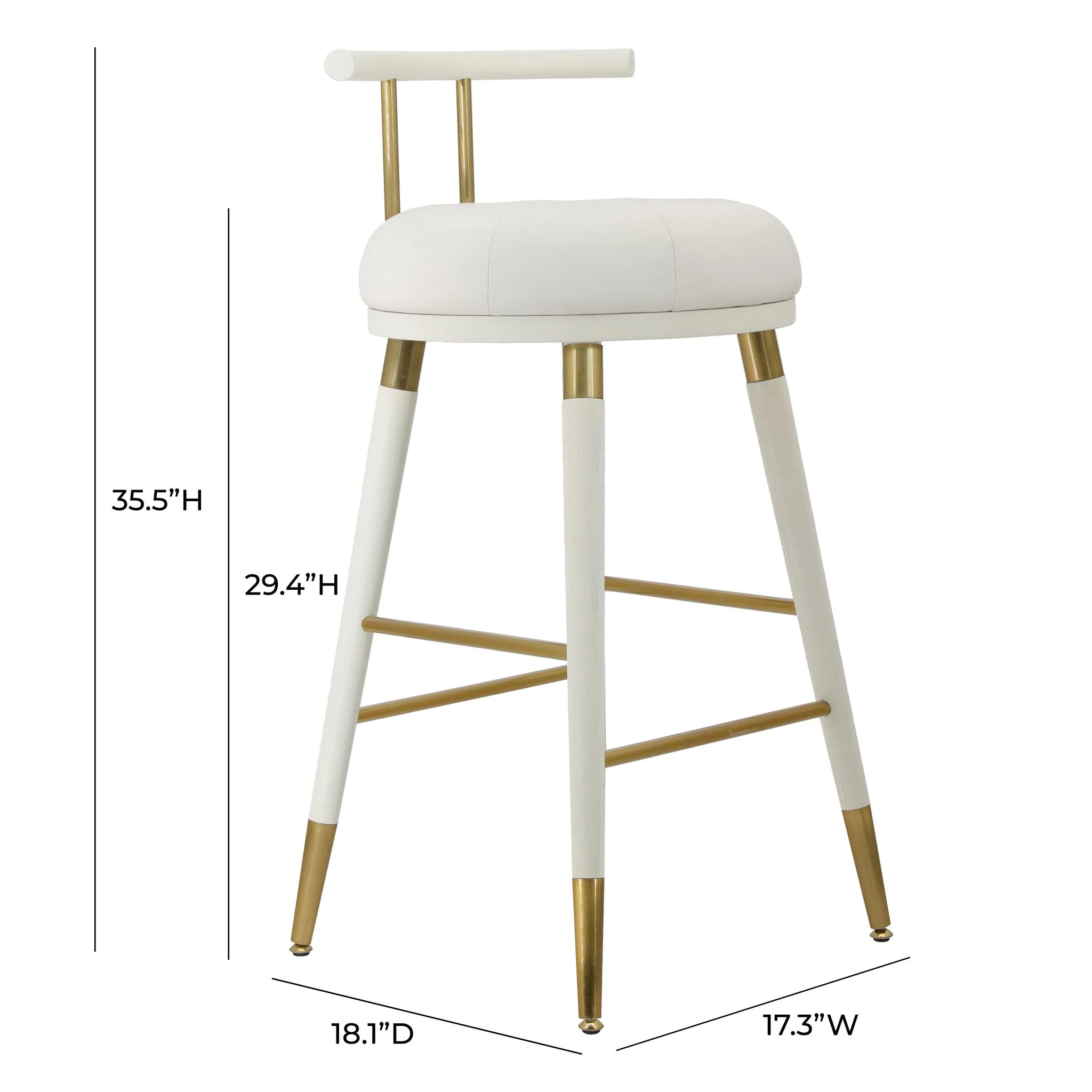 Juniper White Performance Vegan Leather Barstool - Image 6