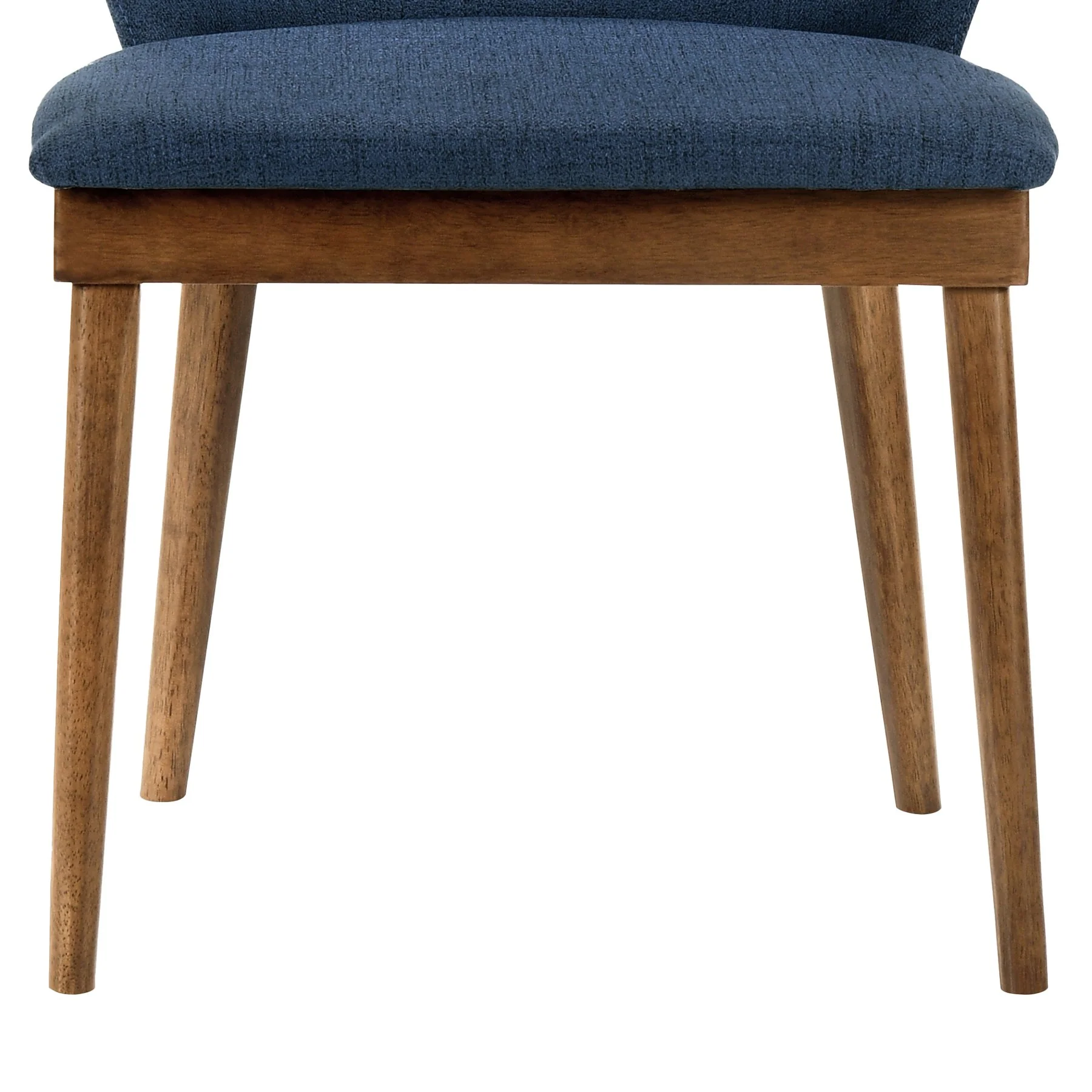 Juno Blue Fabric and Walnut Wood Dining Side Chairs - Set of 2 - Image 7