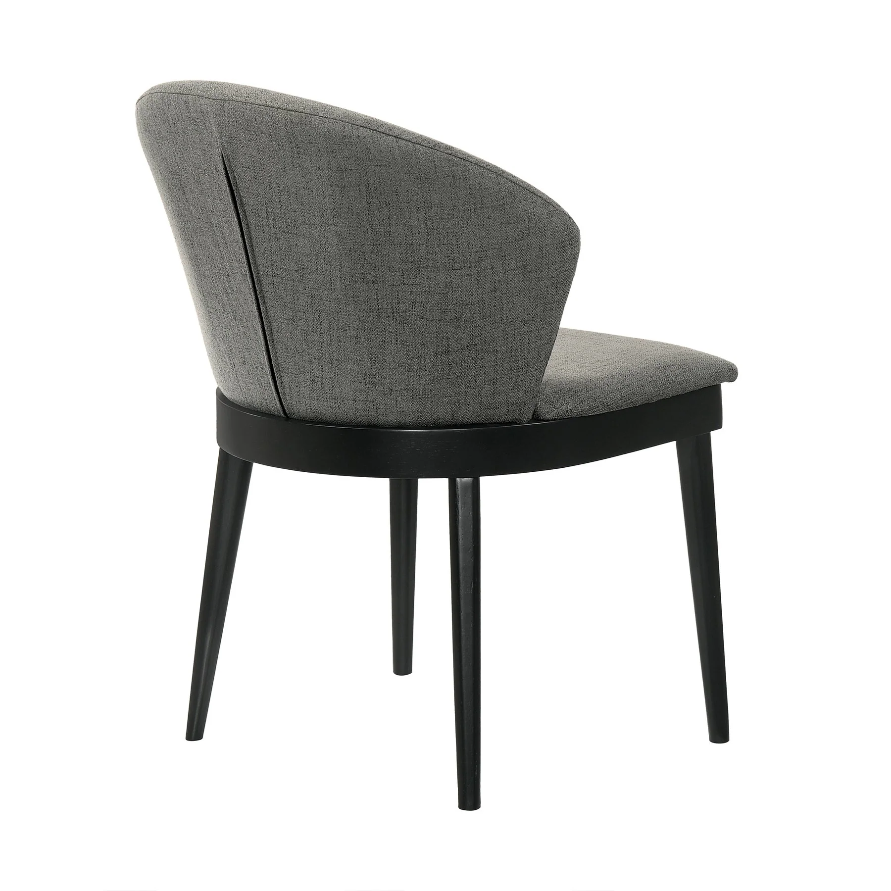 Juno Charcoal Fabric and Black Wood Dining Side Chairs - Set of 2 - Image 4