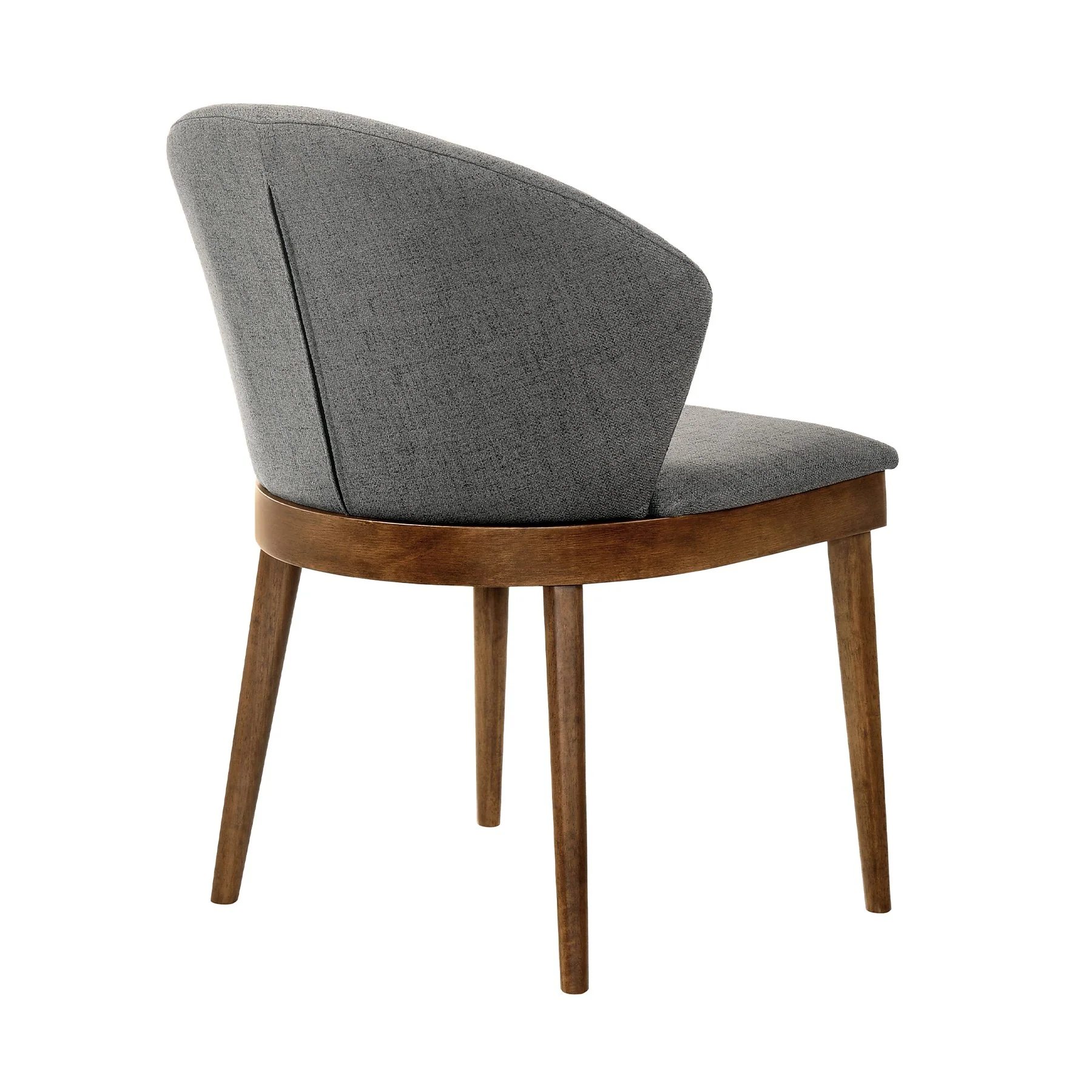 Juno Charcoal Fabric and Walnut Wood Dining Side Chairs - Set of 2 - Image 4
