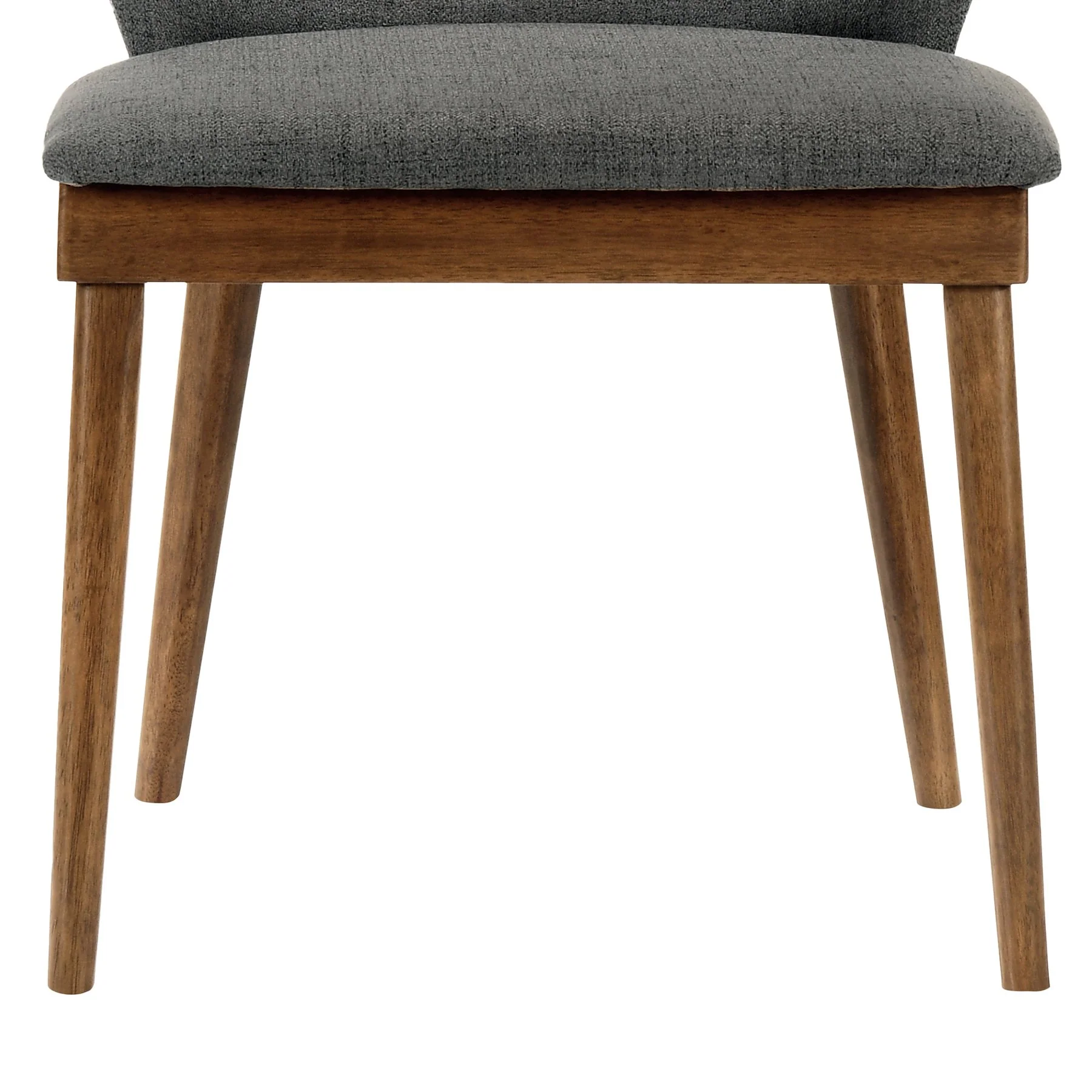 Juno Charcoal Fabric and Walnut Wood Dining Side Chairs - Set of 2 - Image 7