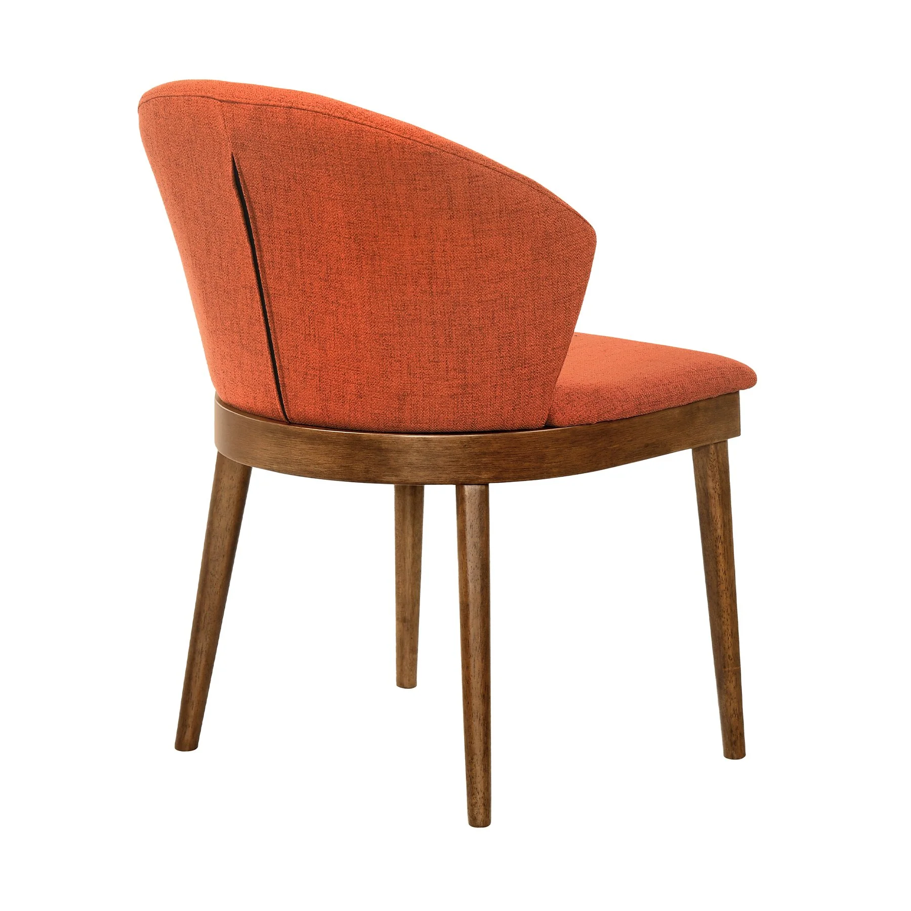 Juno Orange Fabric and Walnut Wood Dining Side Chairs - Set of 2 - Image 4