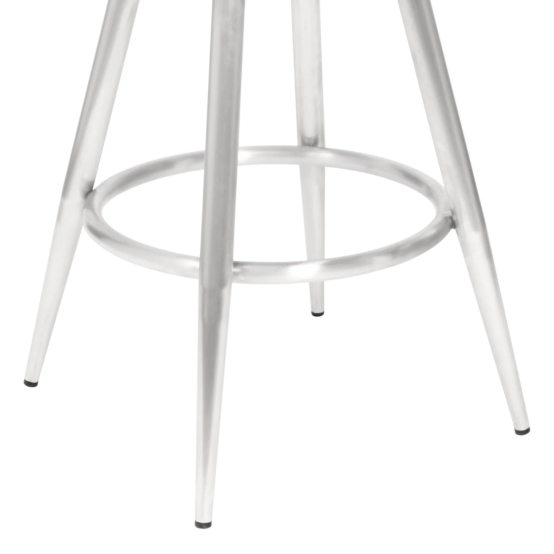 Justin 26" Counter Height Swivel Vintage Black Faux Leather Bar Stool with Brushed Stainless Steel Legs - Image 5
