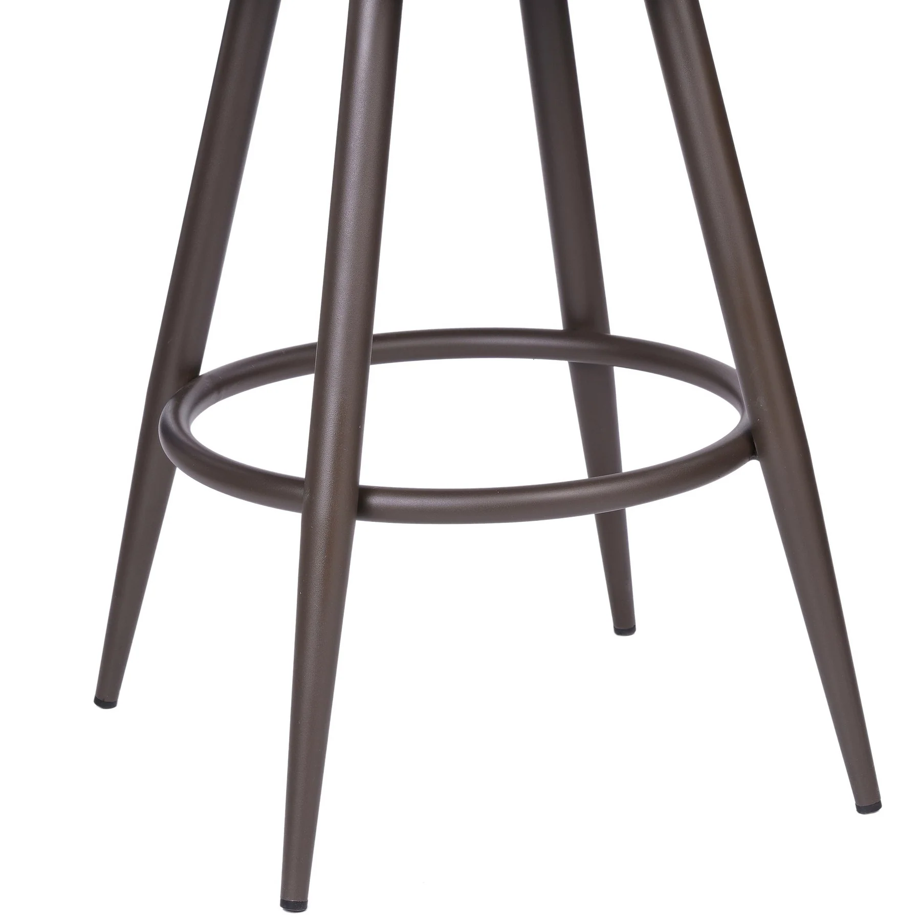 Justin 26" Counter Height Swivel Vintage Brown Faux Leather Bar Stool with Brown Metal Legs - Image 6