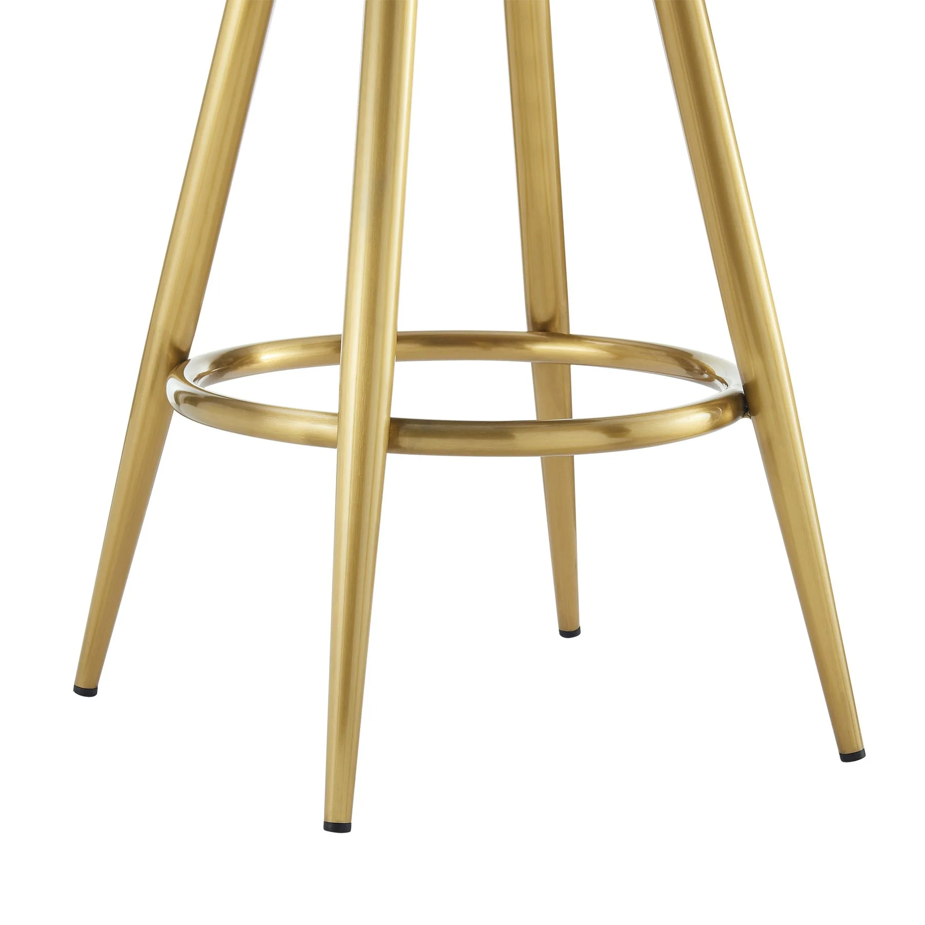 Justin 26" Swivel Counter Stool with Gold Brushed Stainless Steel and Anchor Gray Fabric - Image 8