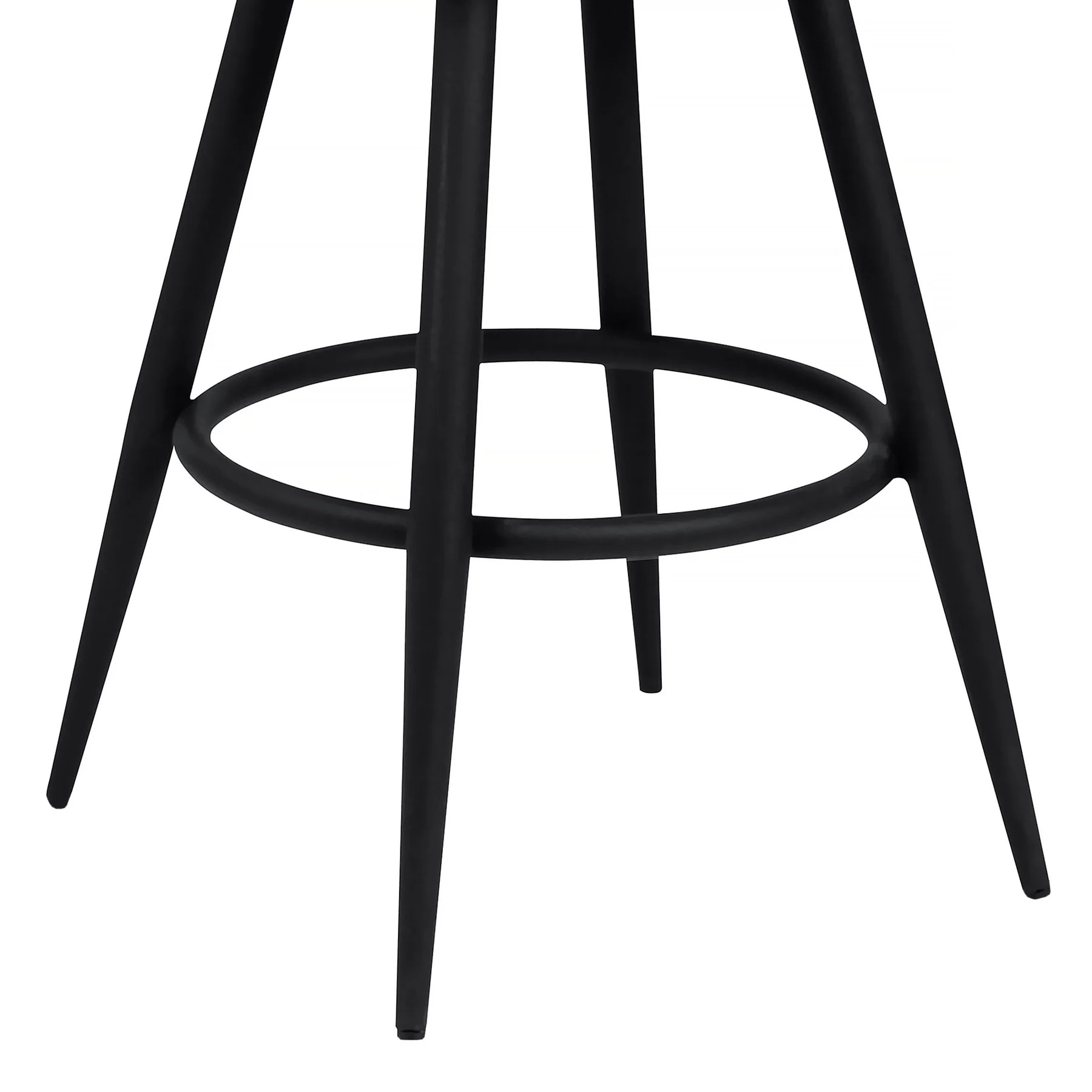 Justin 30" Bar Height Swivel Vintage Gray Faux Leather Bar Stool with Black Metal Legs - Image 5