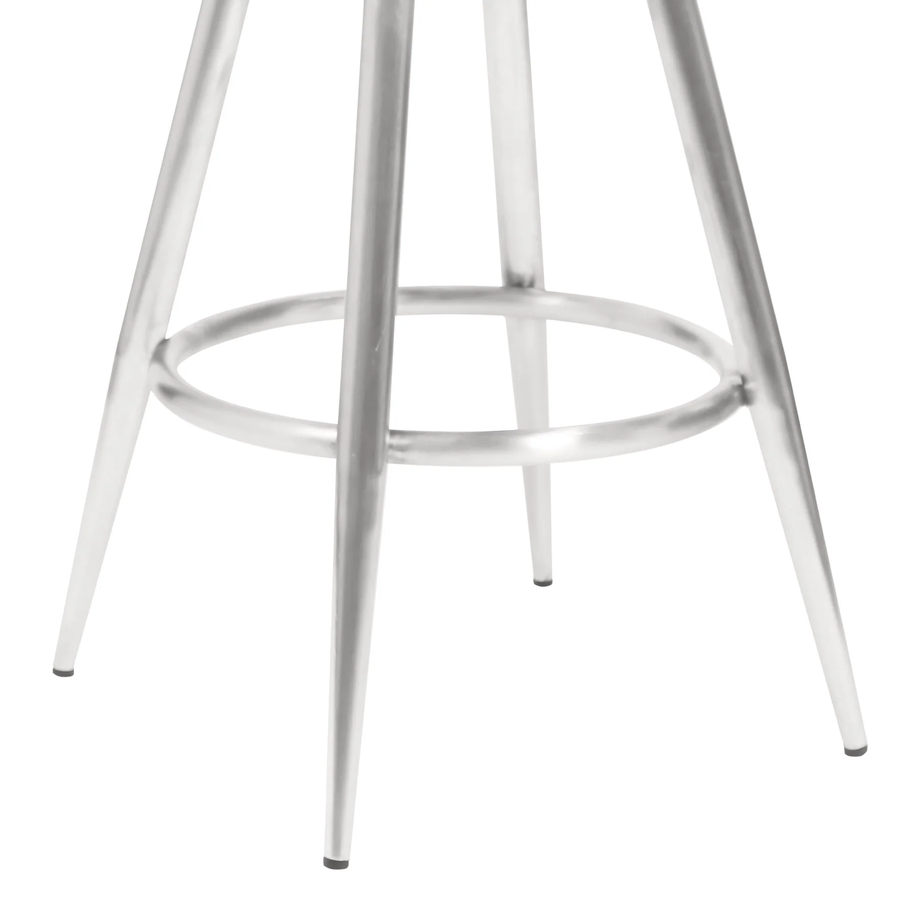 Justin 30" Bar Height Swivel Vintage Gray Faux Leather Bar Stool with Brushed Stainless Steel Legs - Image 5