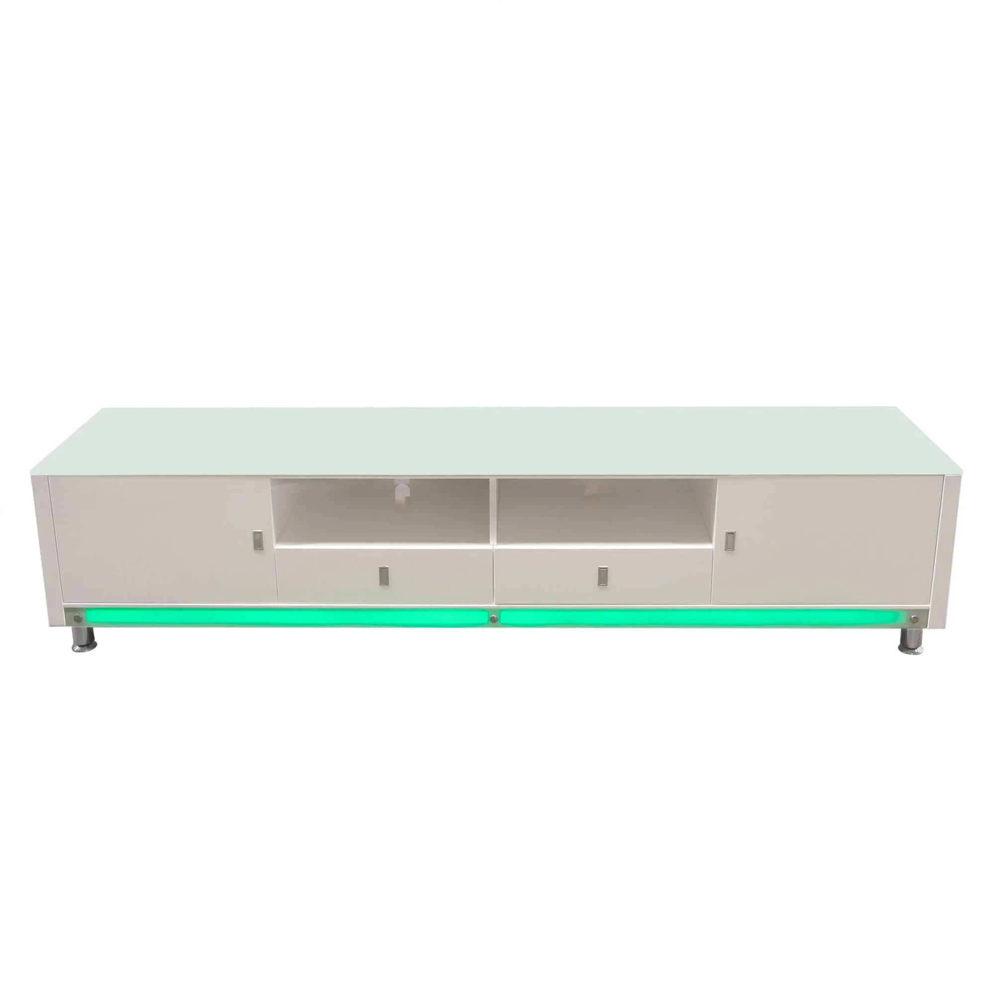 K99 83 Inch Low Profile Entertainment Cabinet in White Lacquer Finish w/ RGB Multi-Color Accent Light by Diamond Sofa - Image 3