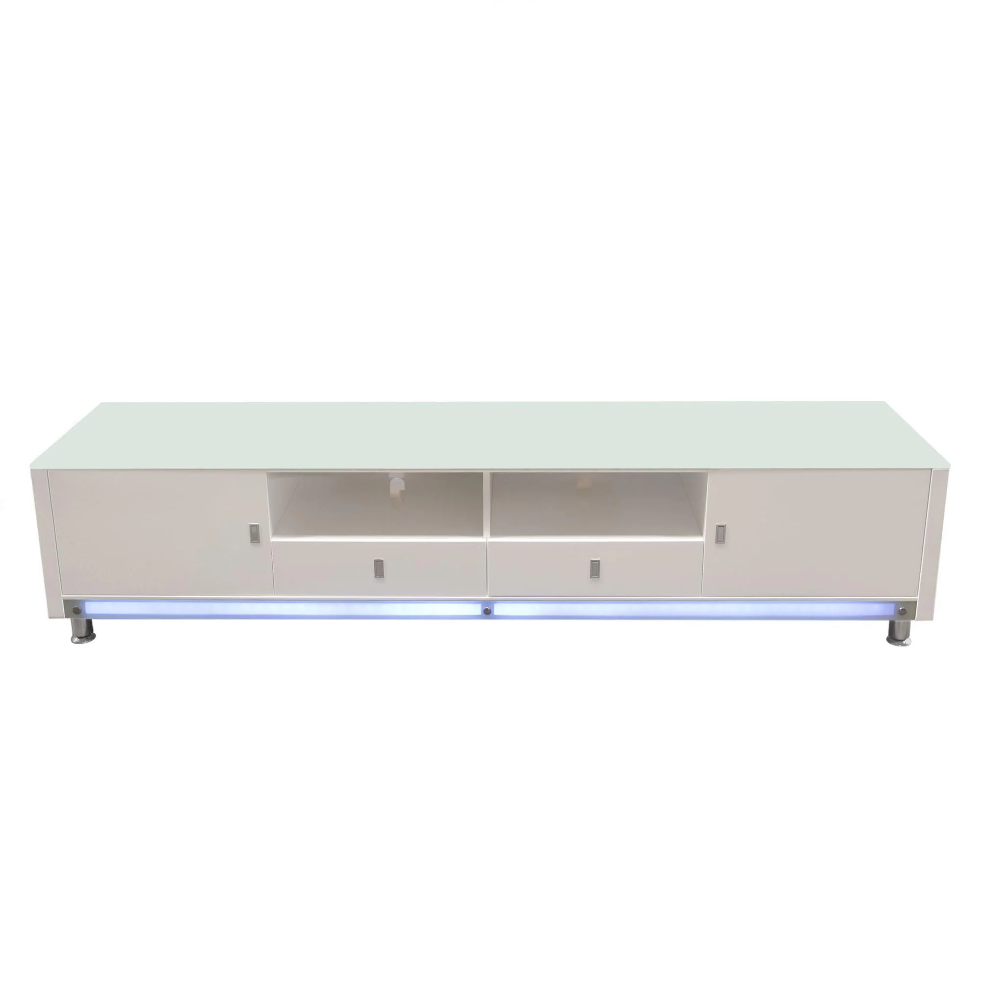 K99 83 Inch Low Profile Entertainment Cabinet in White Lacquer Finish w/ RGB Multi-Color Accent Light by Diamond Sofa - Image 5