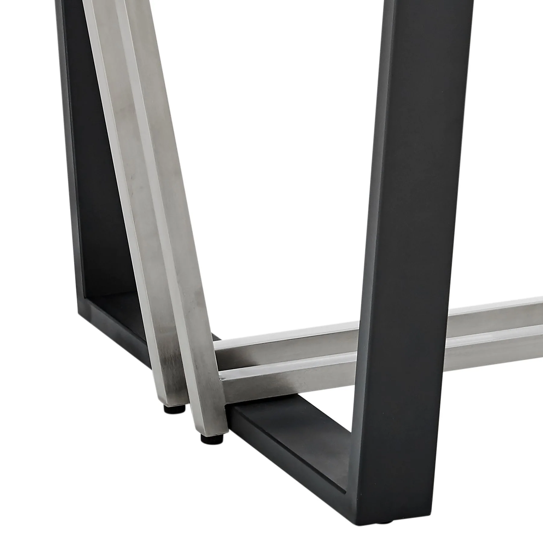 Kai Anastasia 7 Piece Rectangular Glass Dining Table Set with Matte Black Iron and Anchor Gray Fabric - Image 9