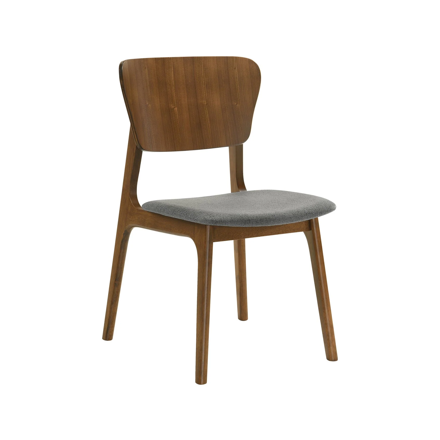 Kalia 5 Piece Wood Dining Set in Walnut Finish with Charcoal Fabric - Image 2