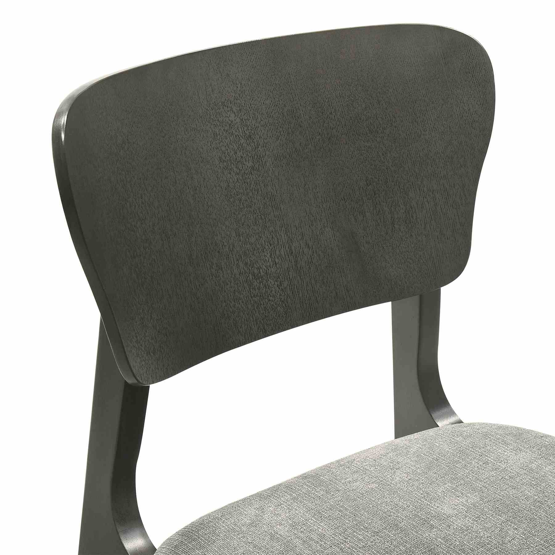 Kalia 7 Piece Wood Dining Set in Gray Finish with Gray Fabric - Image 6