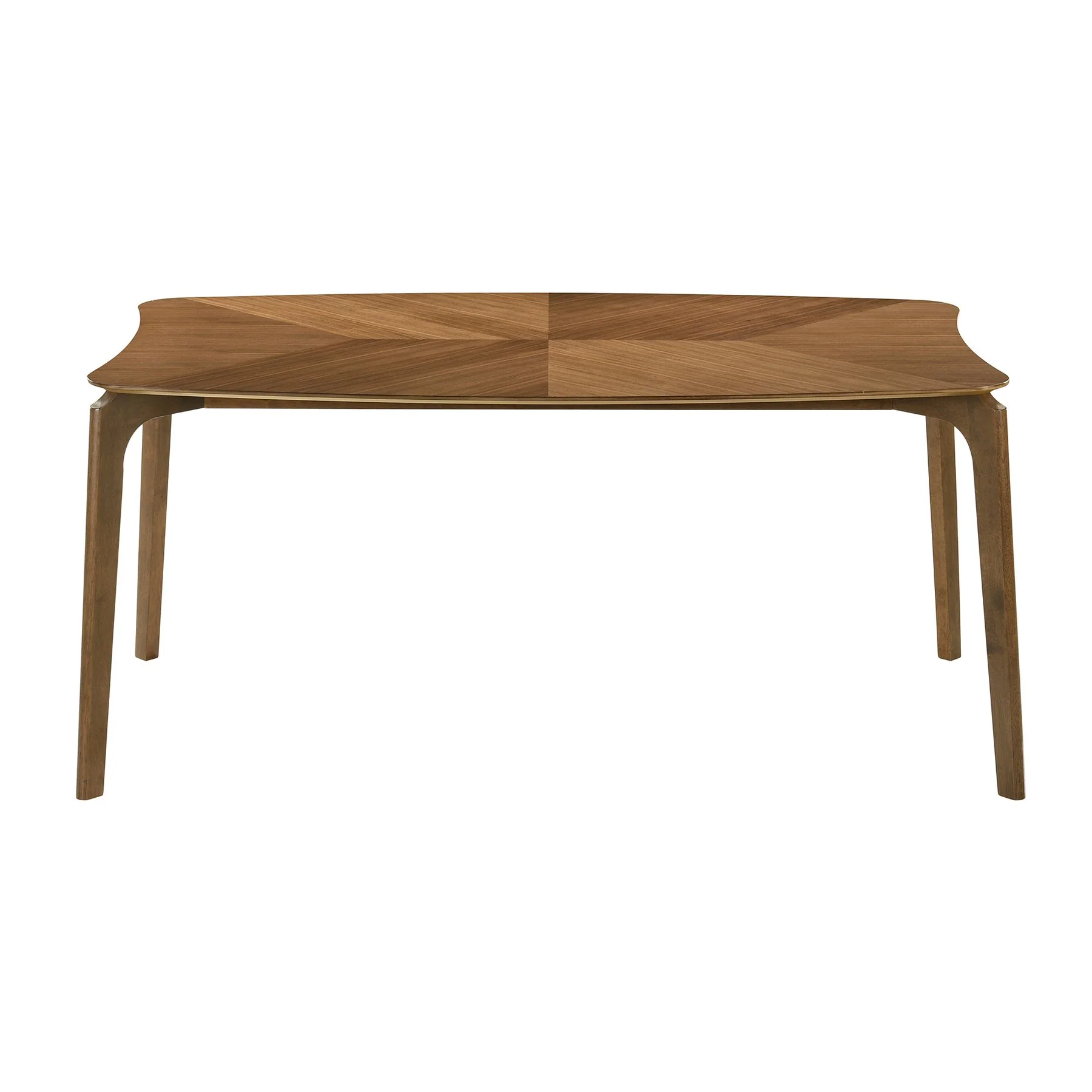 Kalia 7 Piece Wood Dining Set in Walnut Finish with Orange Fabric - Image 5