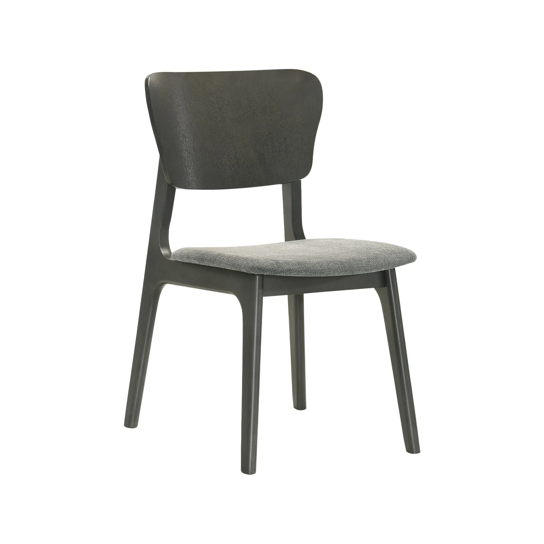 Kalia Wood Dining Chair in Gray Finish with Gray Fabric - Set of 2 - Image 2