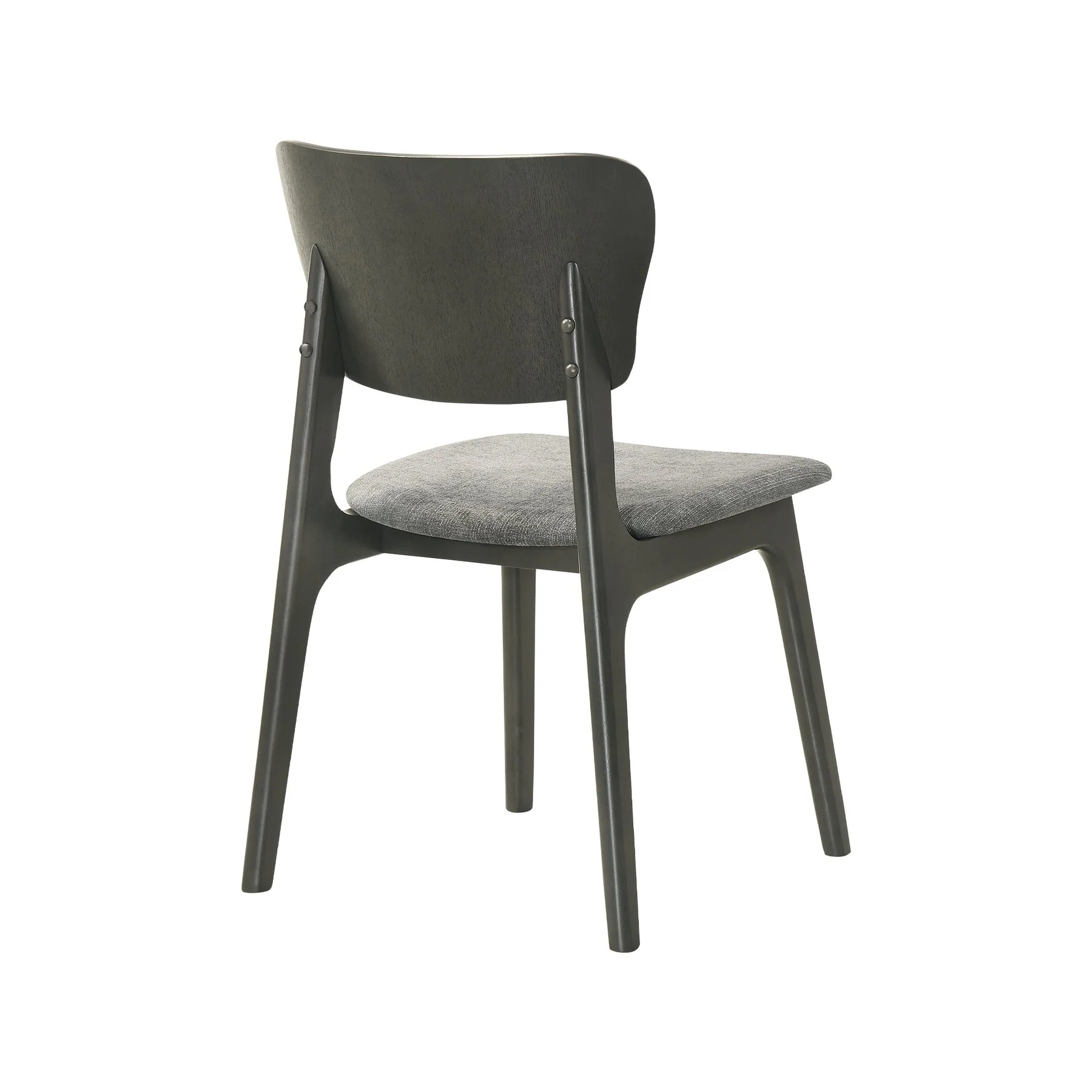 Kalia Wood Dining Chair in Gray Finish with Gray Fabric - Set of 2 - Image 4