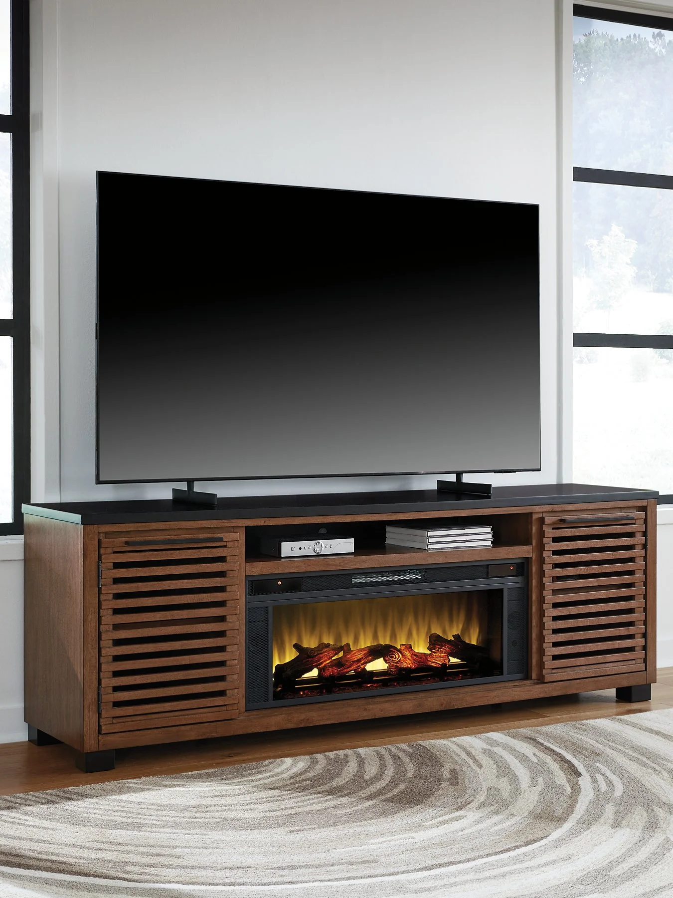 Kallari 84" TV Stand with Electric Fireplace - Image 2