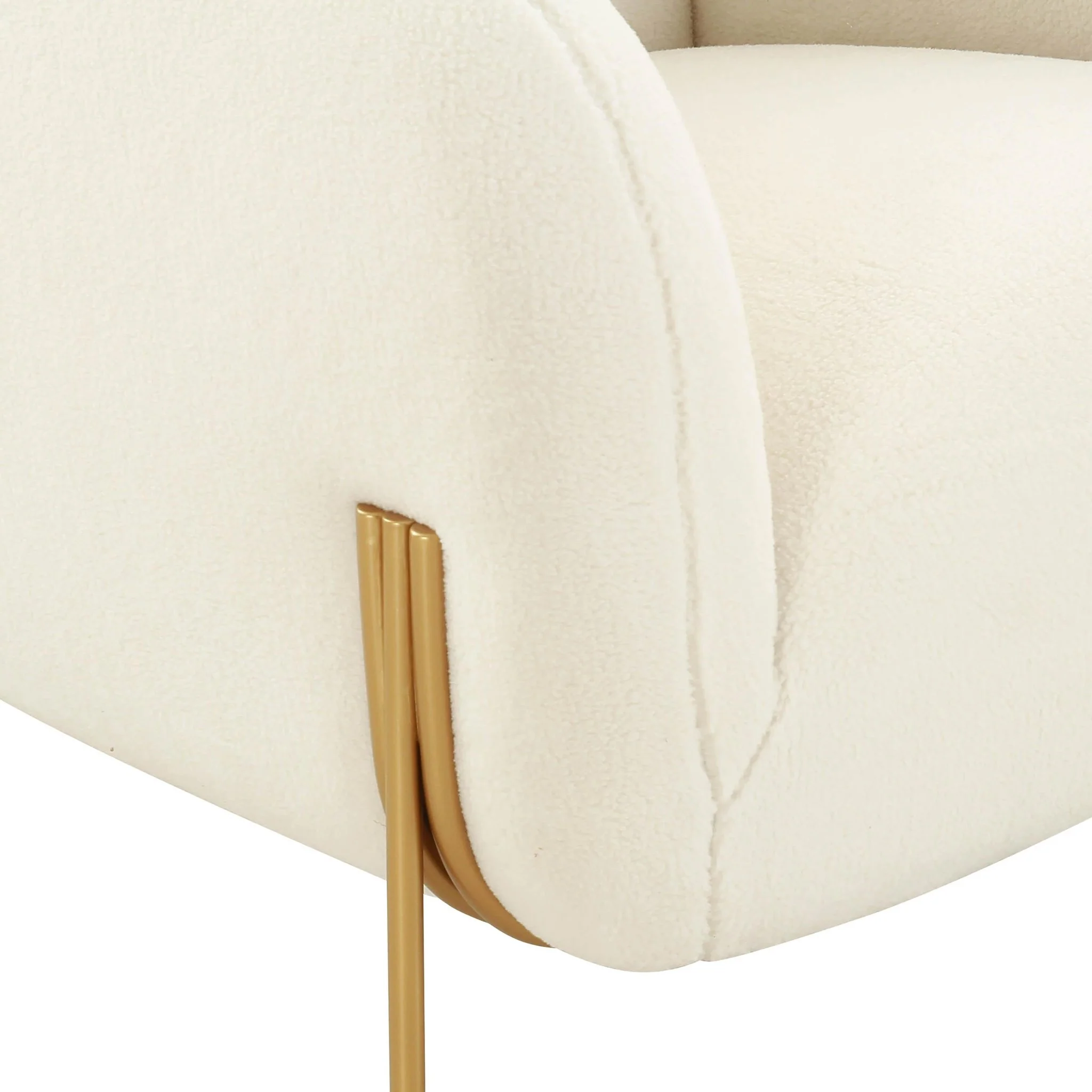 Kandra Cream Shearling Accent Chair - Image 5