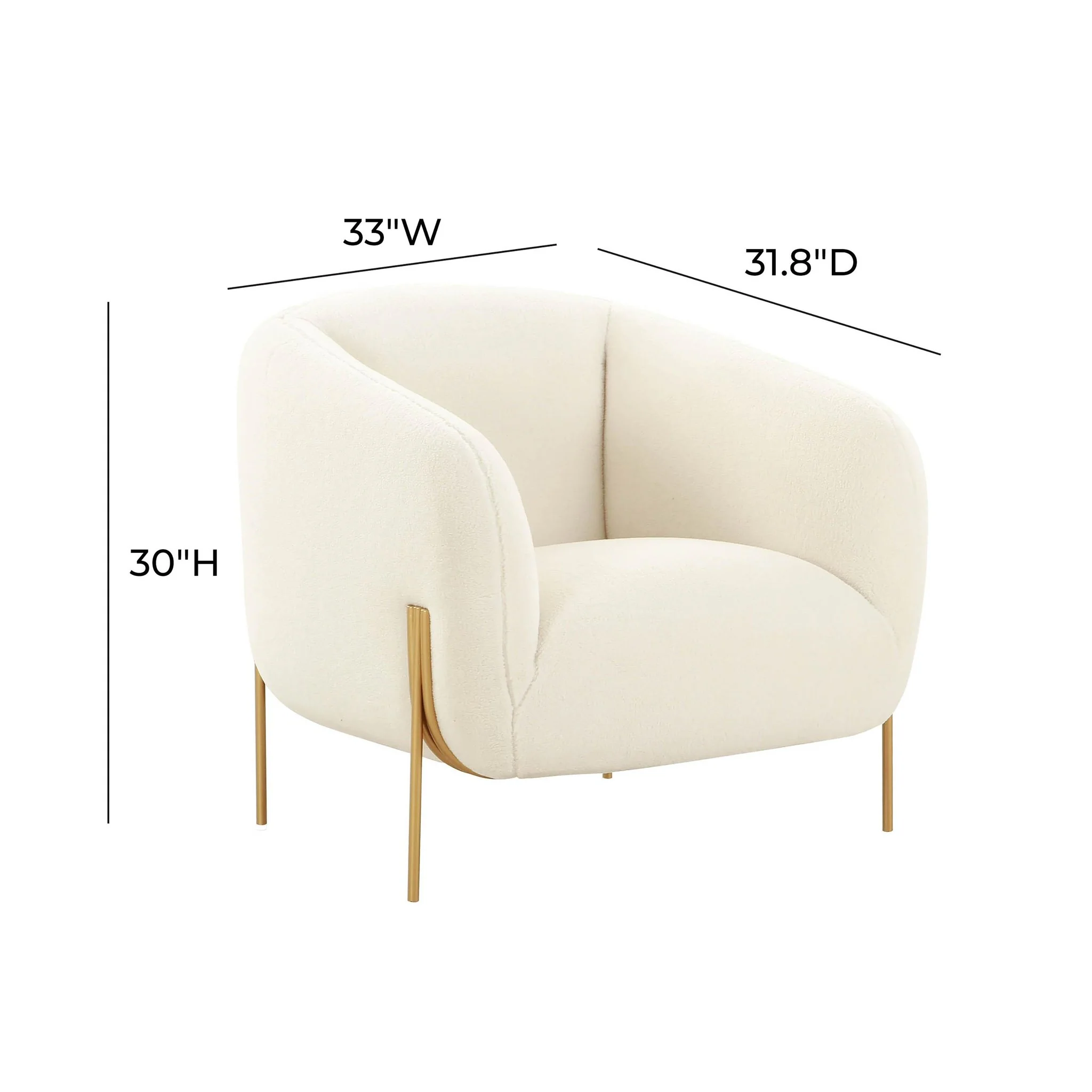 Kandra Cream Shearling Accent Chair - Image 6