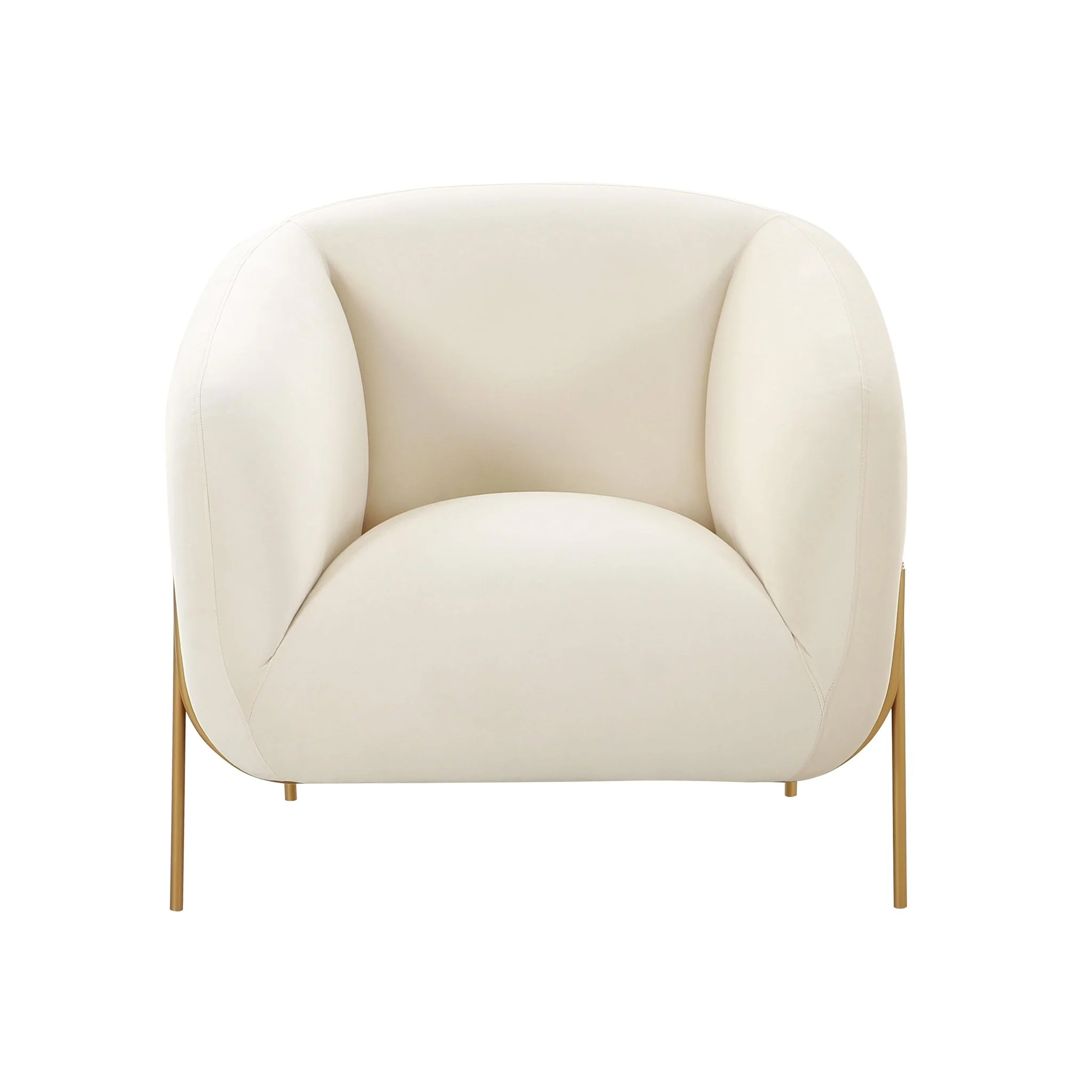 Kandra Cream Velvet Accent Chair - Image 3