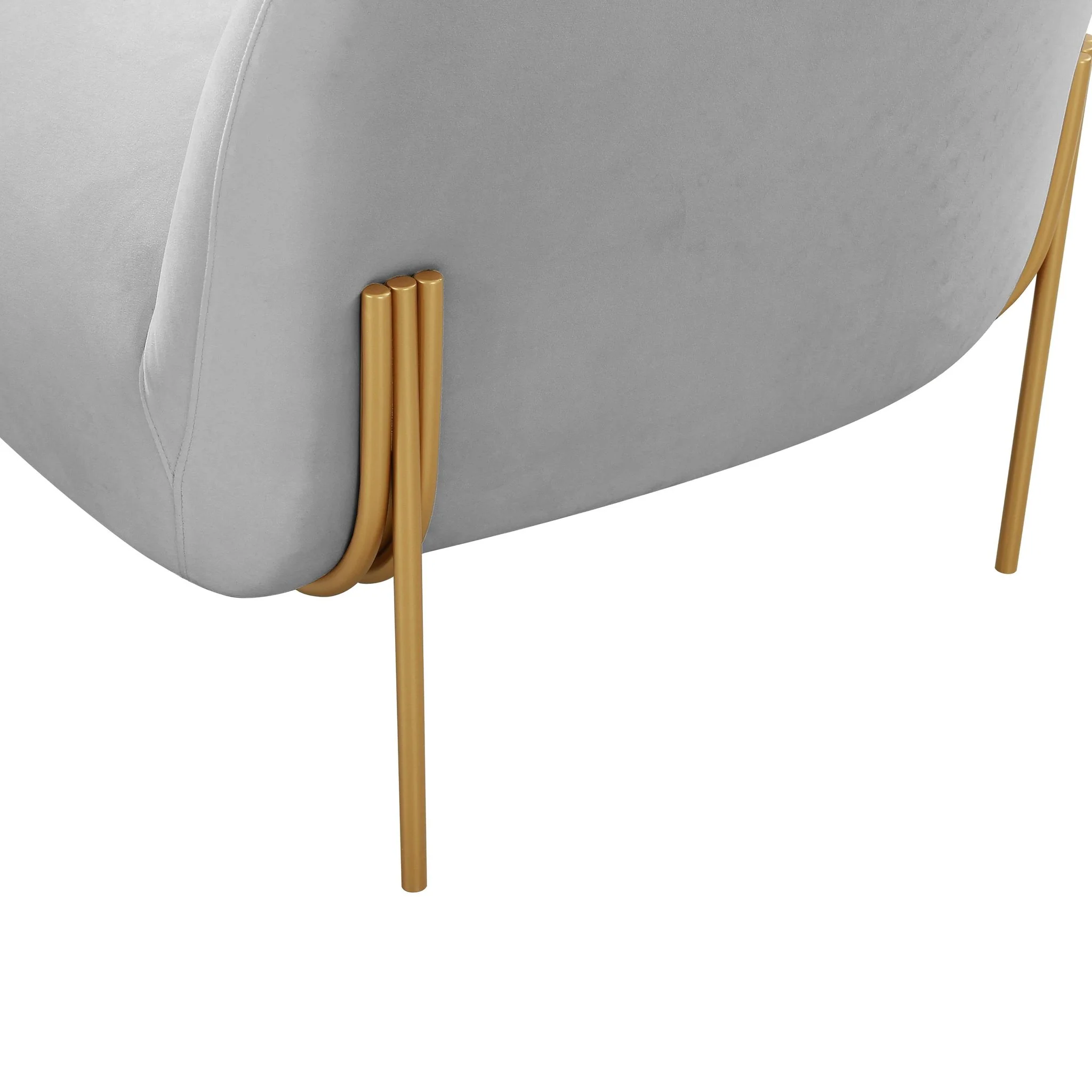 Kandra Grey Velvet Accent Chair - Image 5