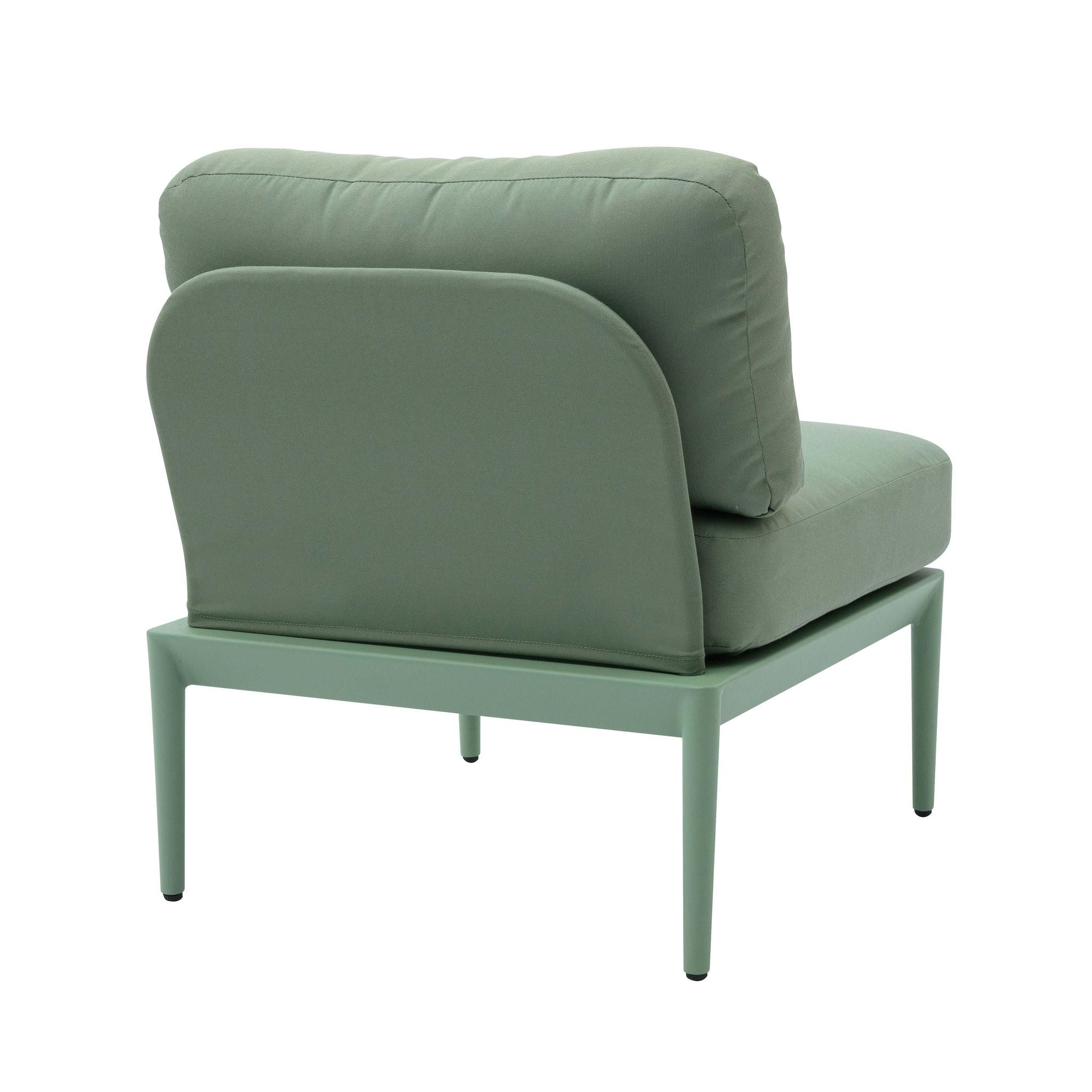 Kapri Moss Green Modular Outdoor Armless Chair - Image 4
