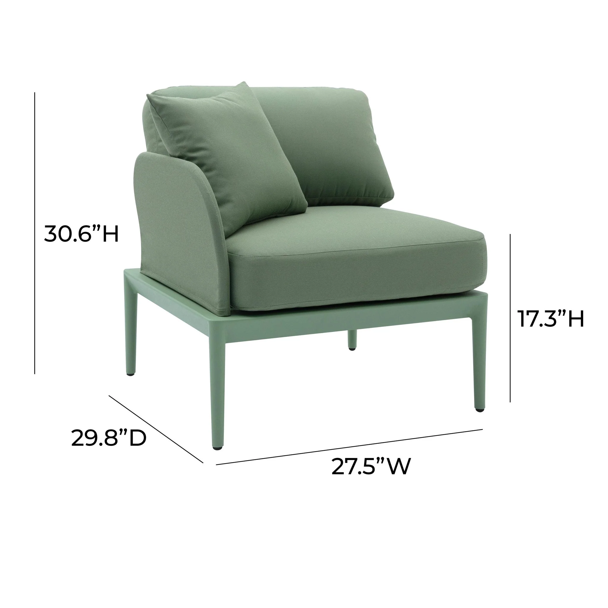 Kapri Moss Green Modular Outdoor LAF Corner Seat - Image 6