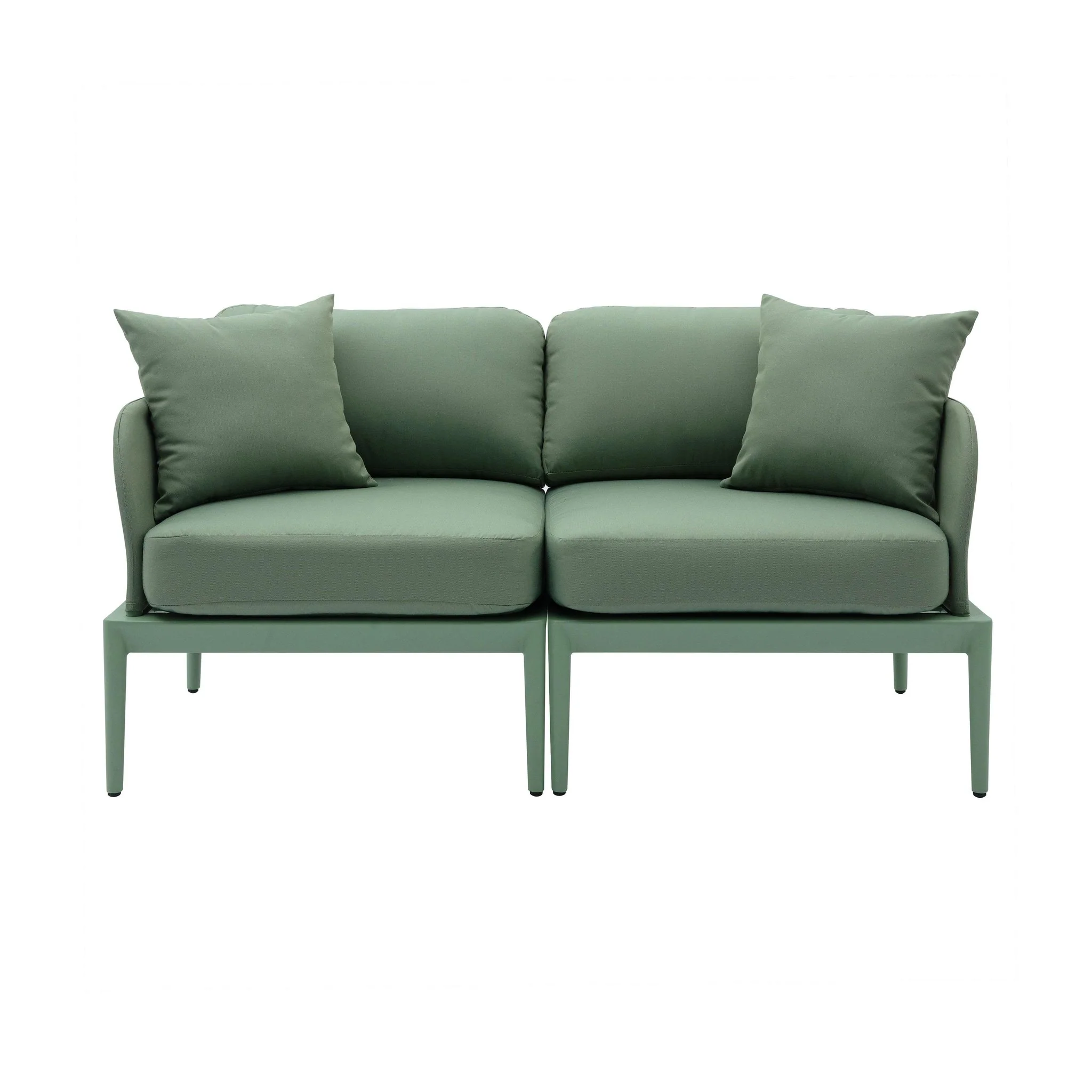 Kapri Moss Green Modular Outdoor Loveseat - Image 3