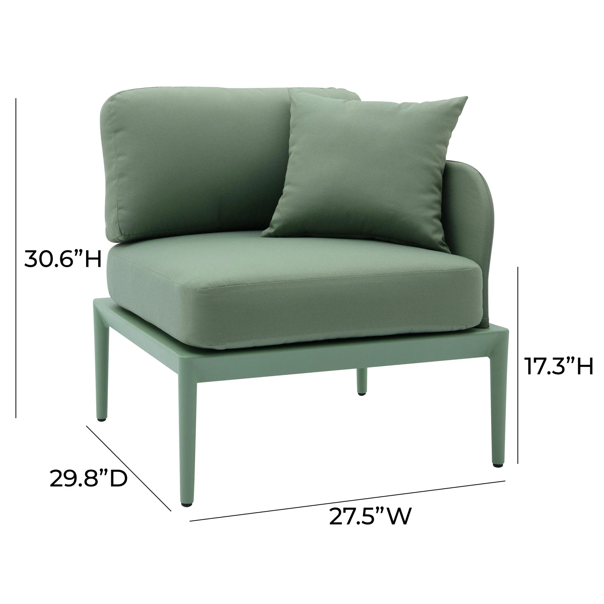 Kapri Moss Green Modular Outdoor RAF Corner Seat - Image 5