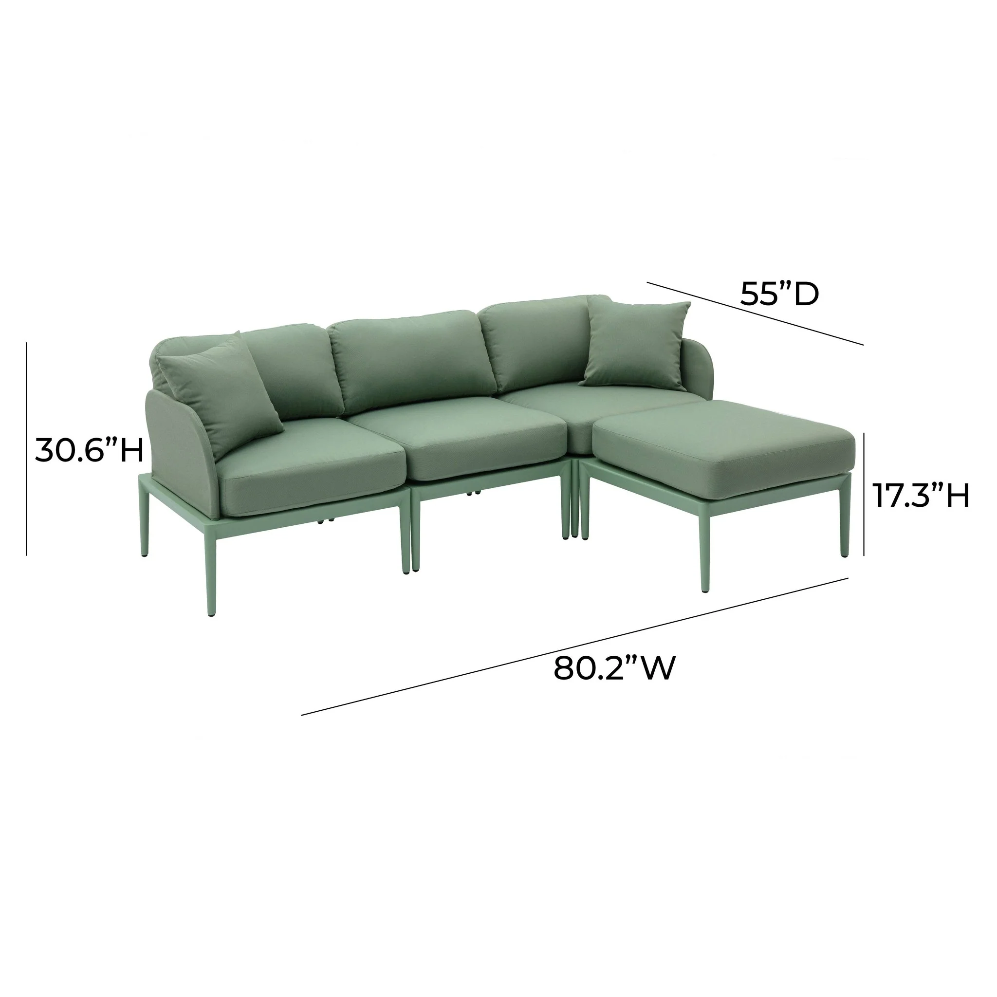 Kapri Moss Green Modular Outdoor Sectional - Image 5