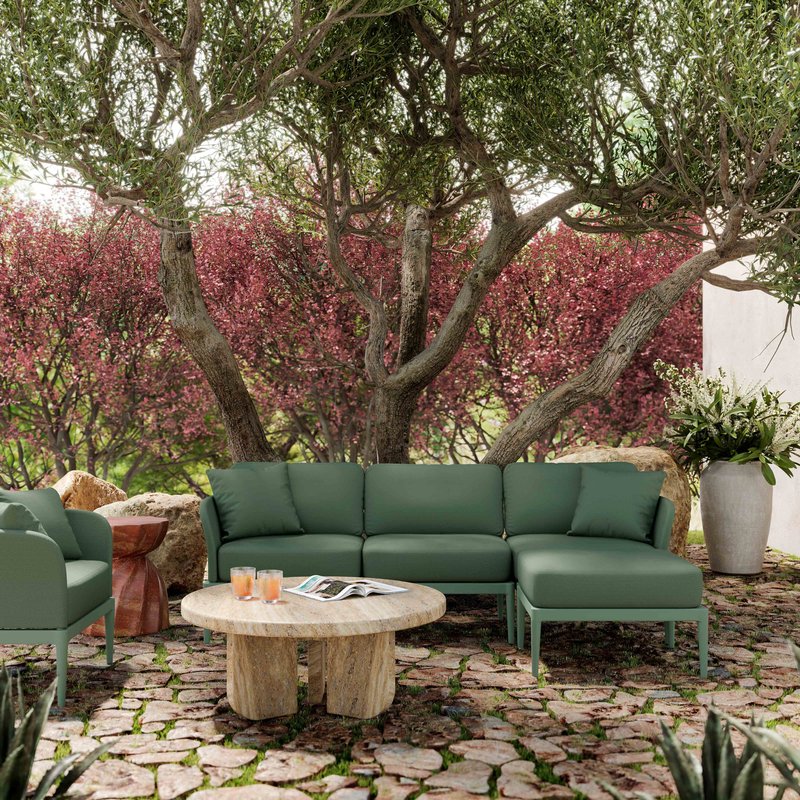 Kapri Moss Green Outdoor Ottoman - Image 2