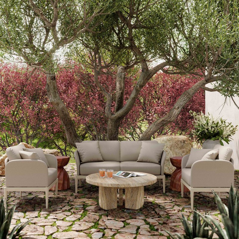 Kapri Taupe Modular Outdoor Loveseat - Image 2