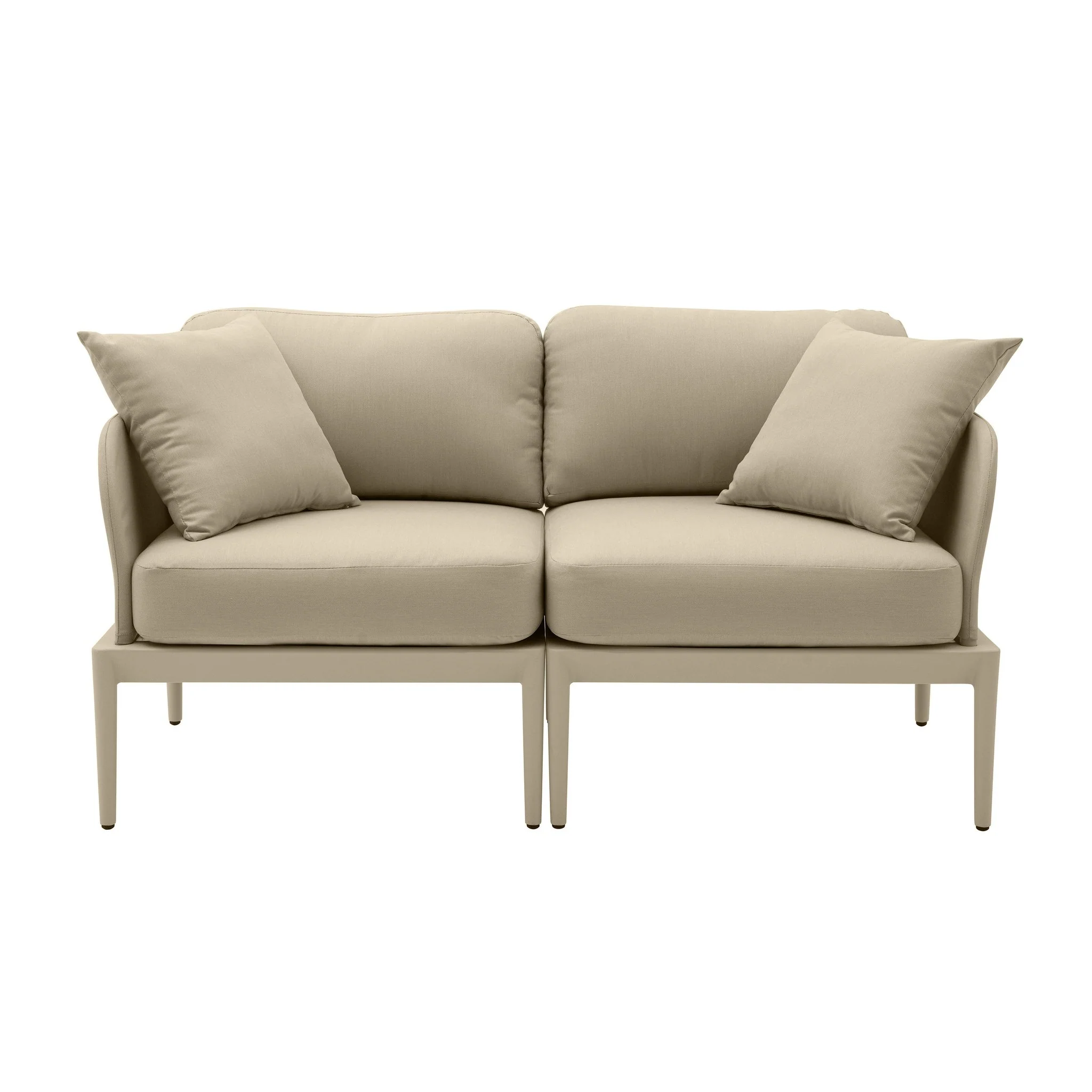 Kapri Taupe Modular Outdoor Loveseat - Image 3