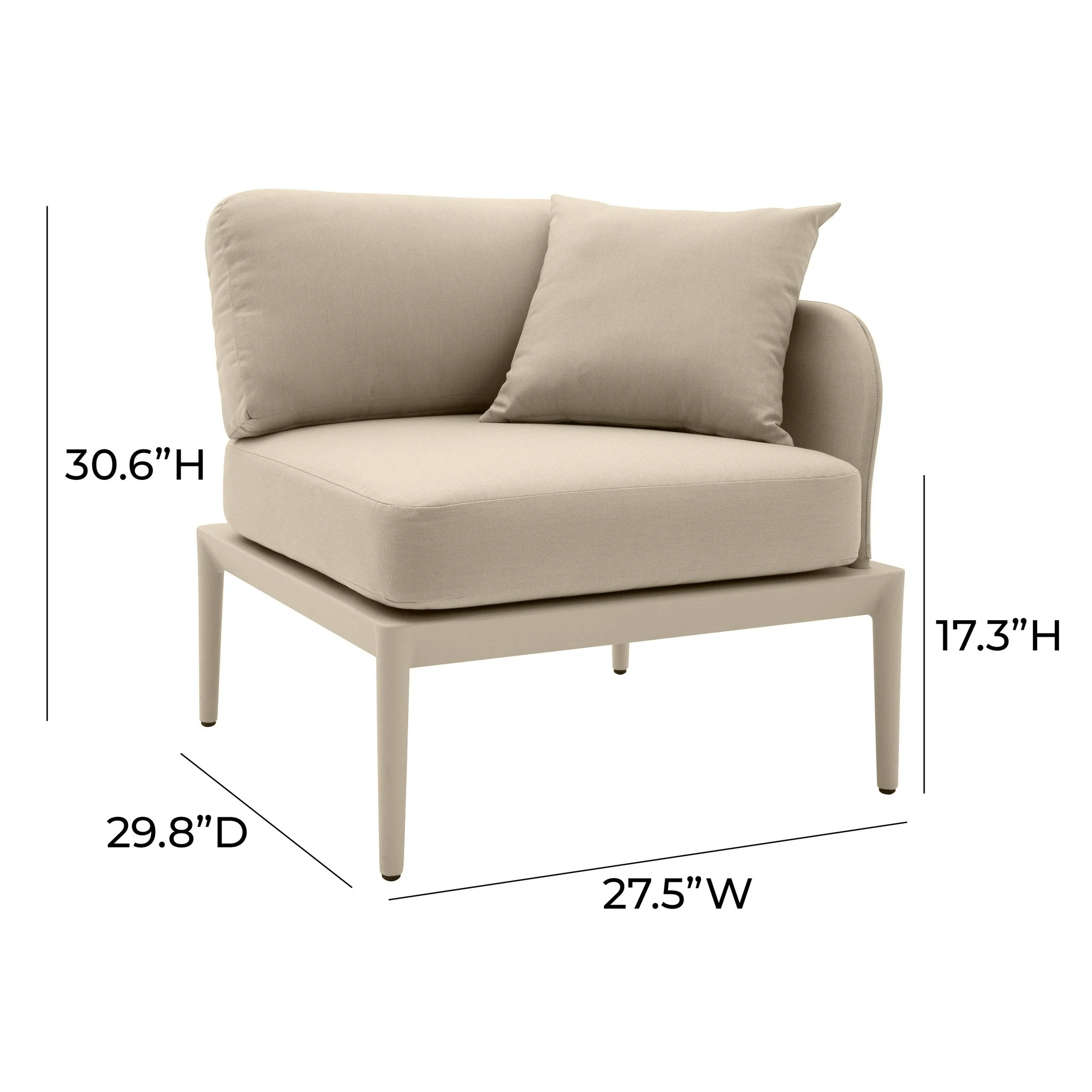 Kapri Taupe Modular Outdoor RAF Corner Seat - Image 5