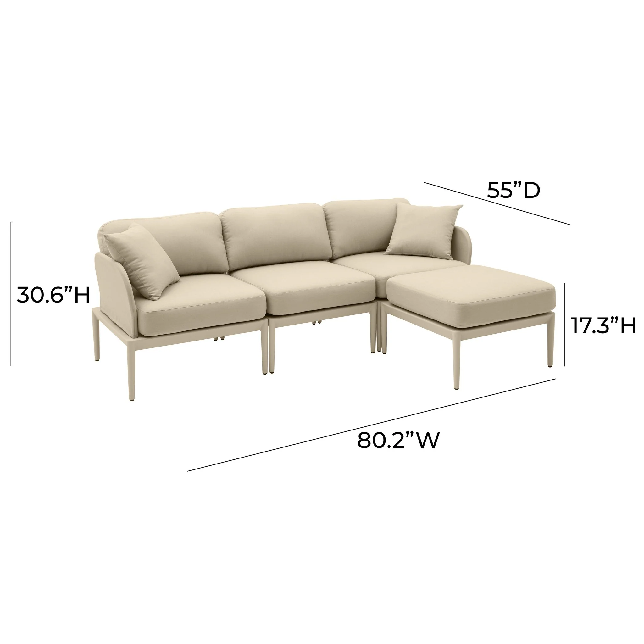 Kapri Taupe Modular Outdoor Sectional - Image 5