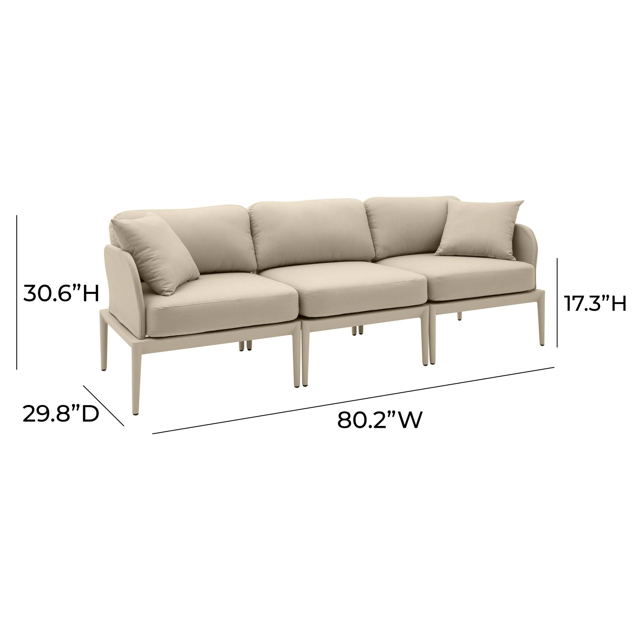 Kapri Taupe Modular Outdoor Sofa - Image 5