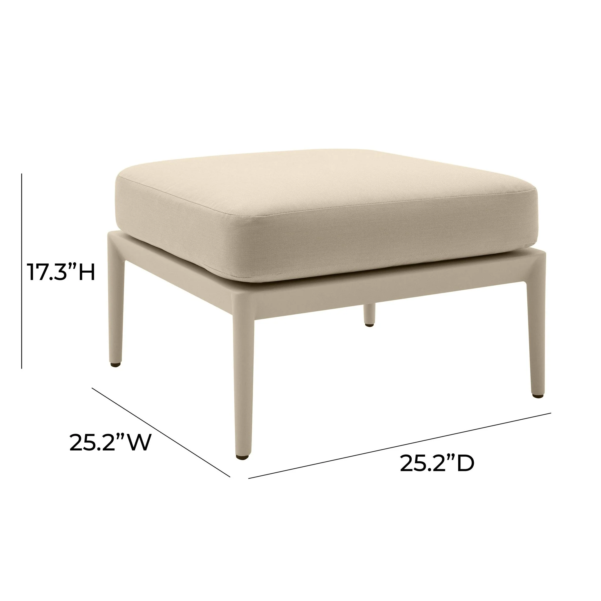Kapri Taupe Outdoor Ottoman - Image 6
