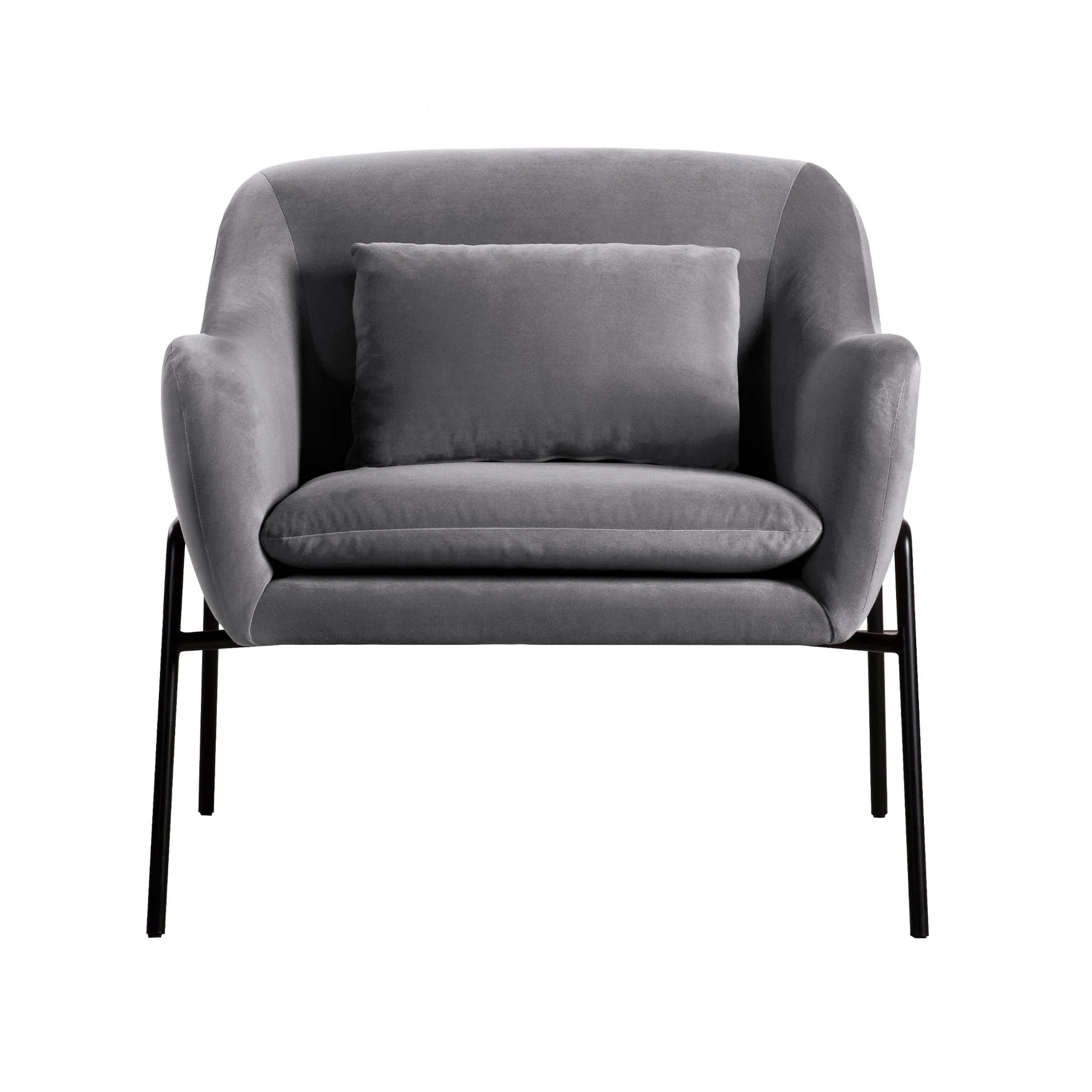 Karen Gray Velvet Modern Accent Chair - Image 2