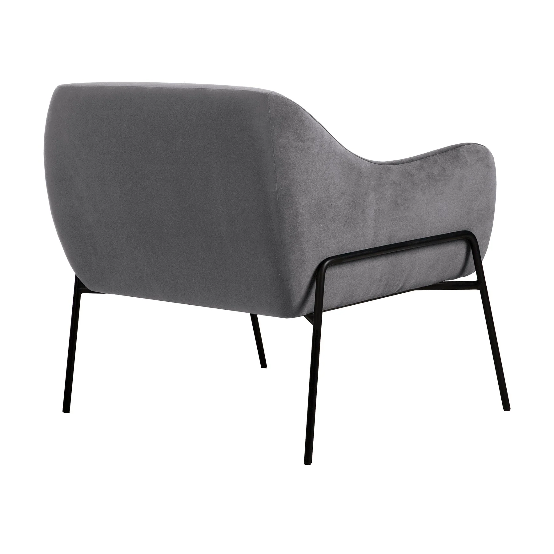 Karen Gray Velvet Modern Accent Chair - Image 3