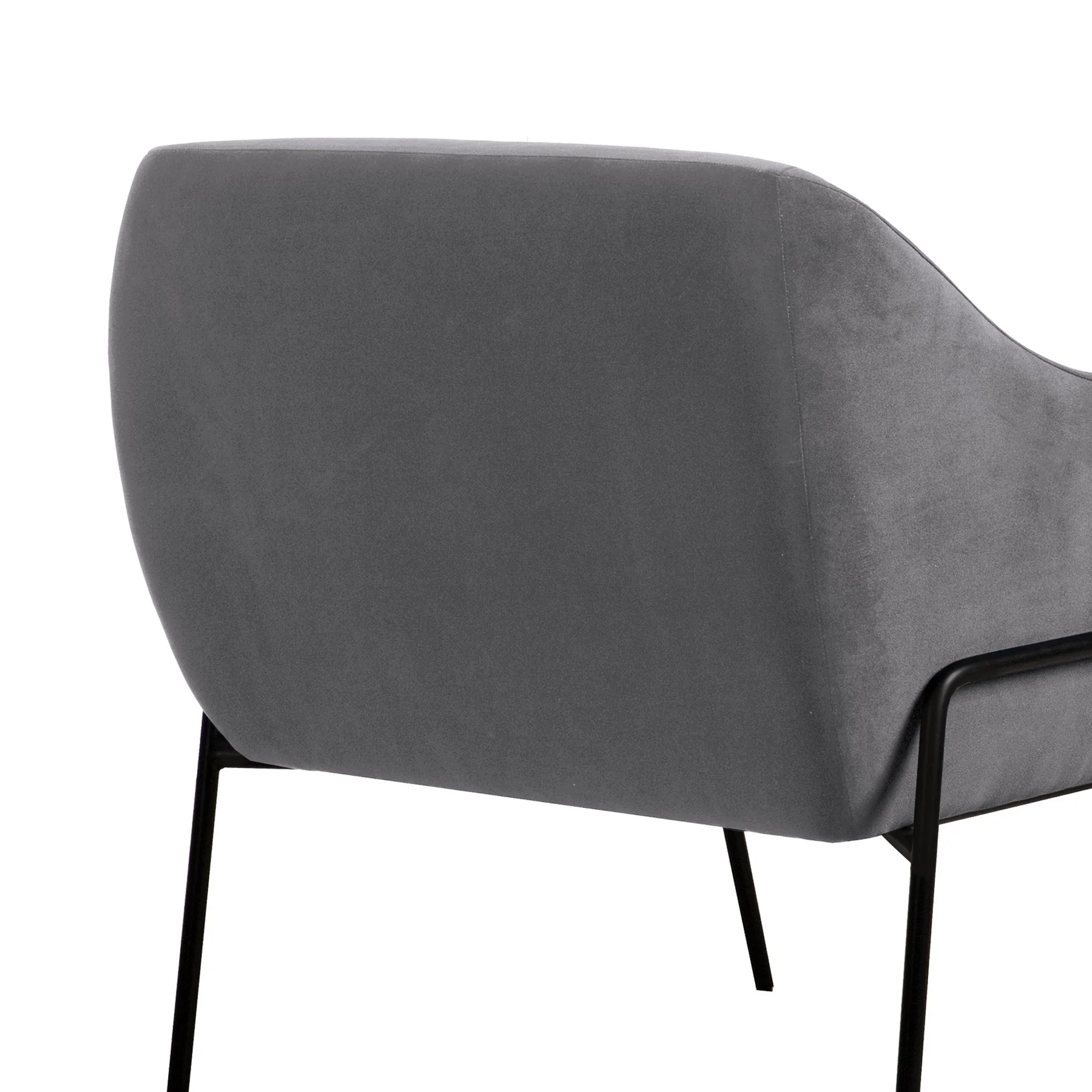Karen Gray Velvet Modern Accent Chair - Image 5