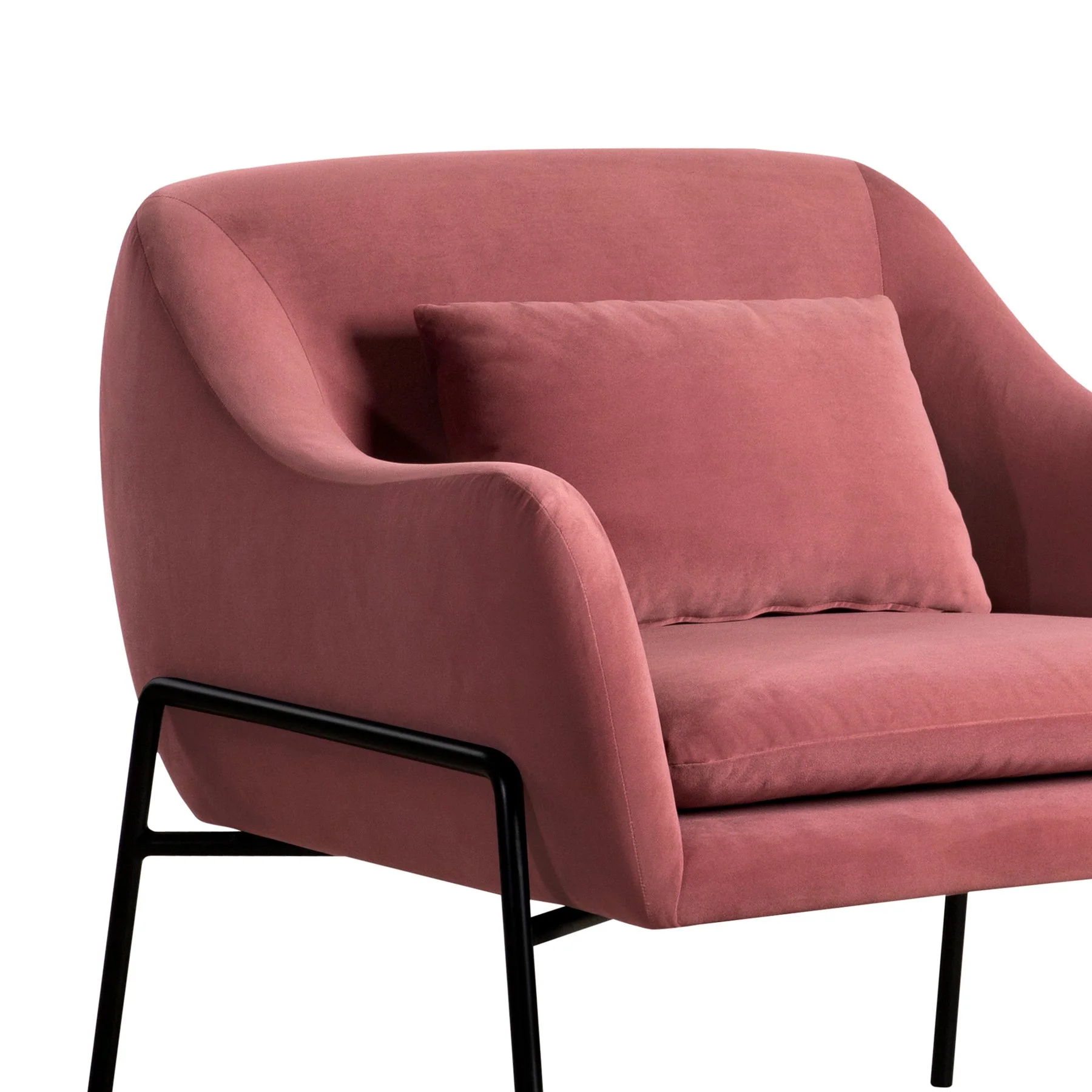Karen Pink Velvet Modern Accent Chair - Image 4