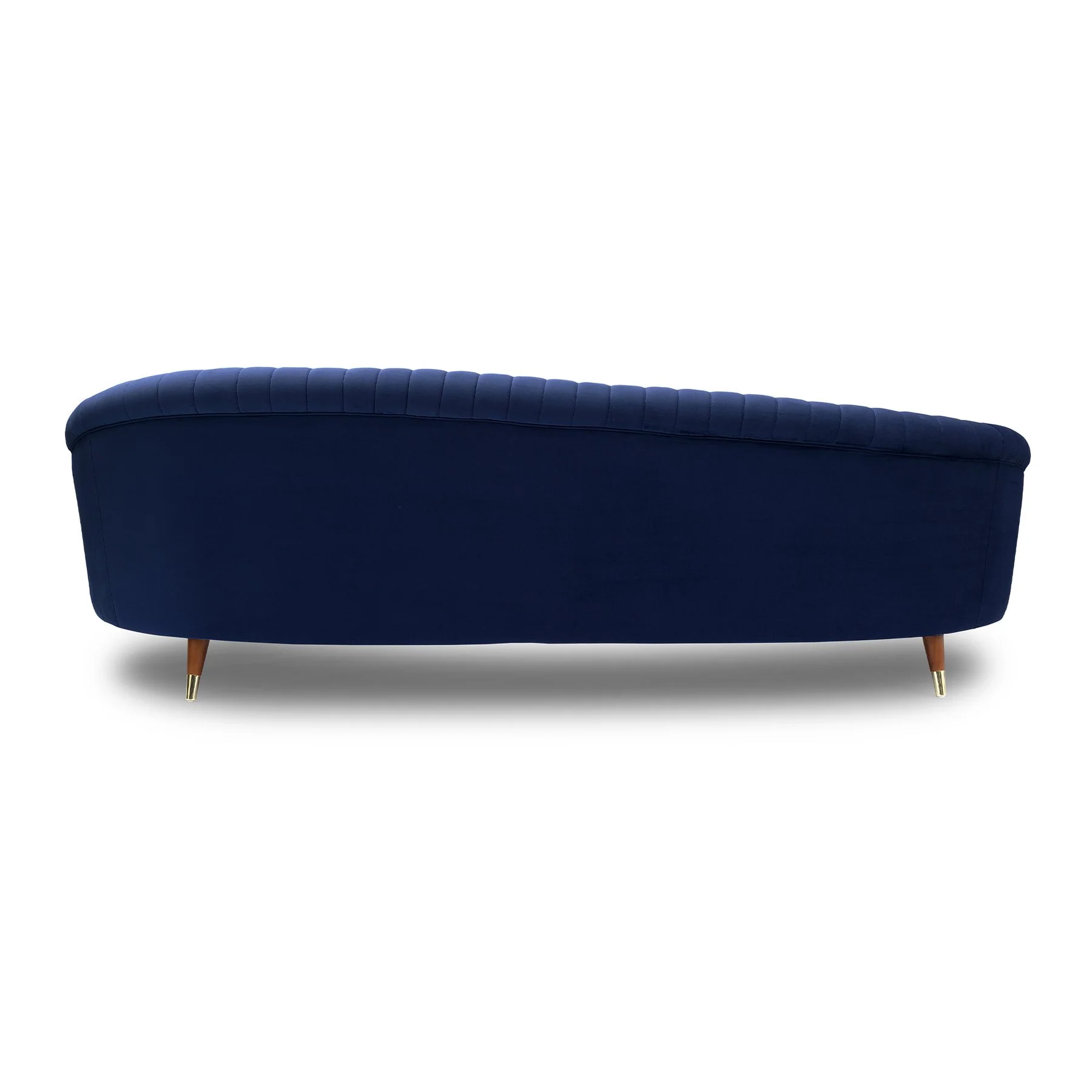 Karisma Navy Curved Velvet Sofa - Image 3