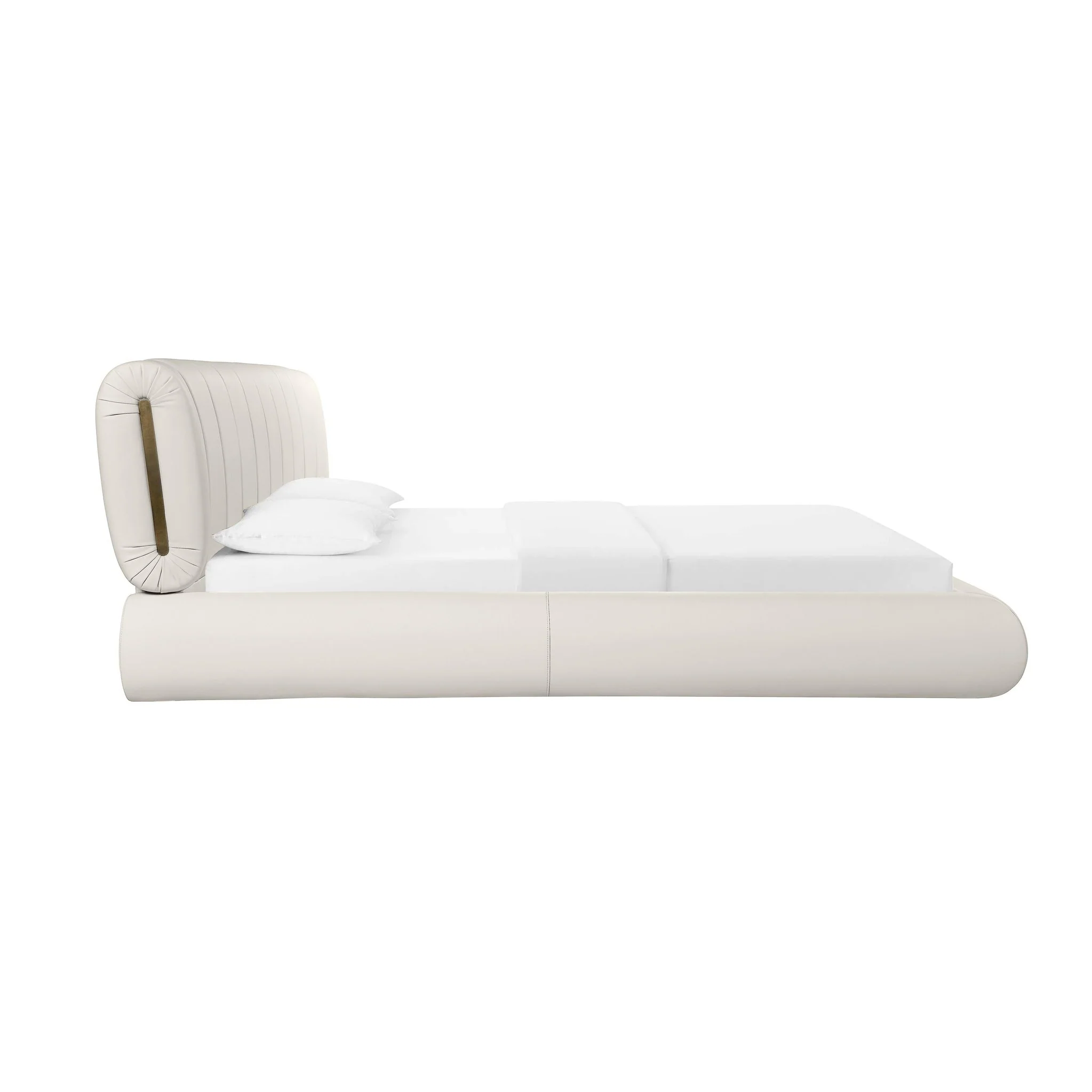 Karol Cream Vegan Leather King Bed - Image 6