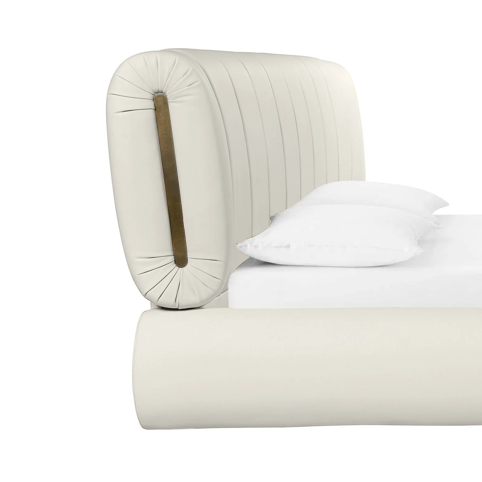 Karol Cream Vegan Leather King Bed - Image 8